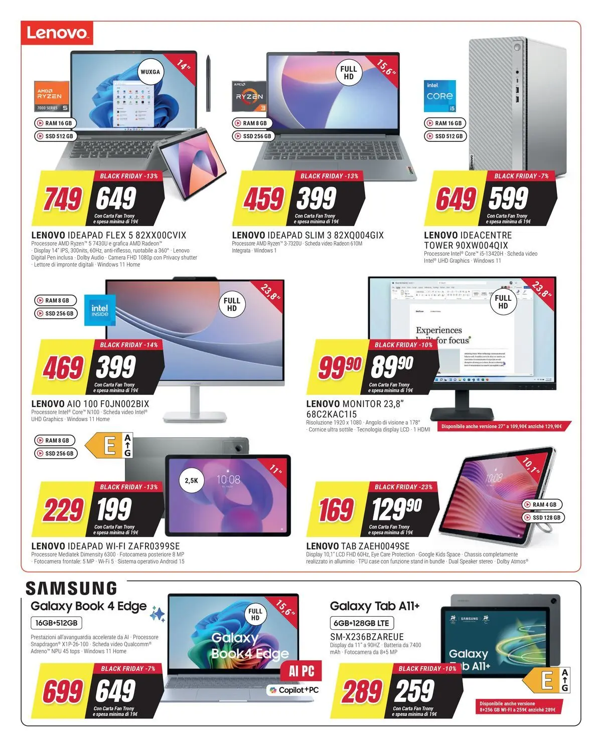 ﻿Trony volantino dal ﻿19/03/2026﻿ > ﻿Anteprima | Pagina: 13 | Prodotti: Monitor, PC, Video, Samsung