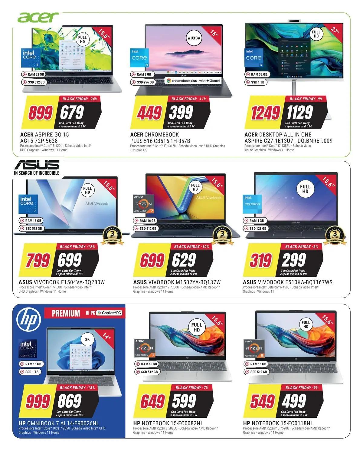 ﻿Trony volantino dal ﻿19/03/2026﻿ > ﻿Anteprima | Pagina: 14 | Prodotti: Notebook, PC, Video, Fan