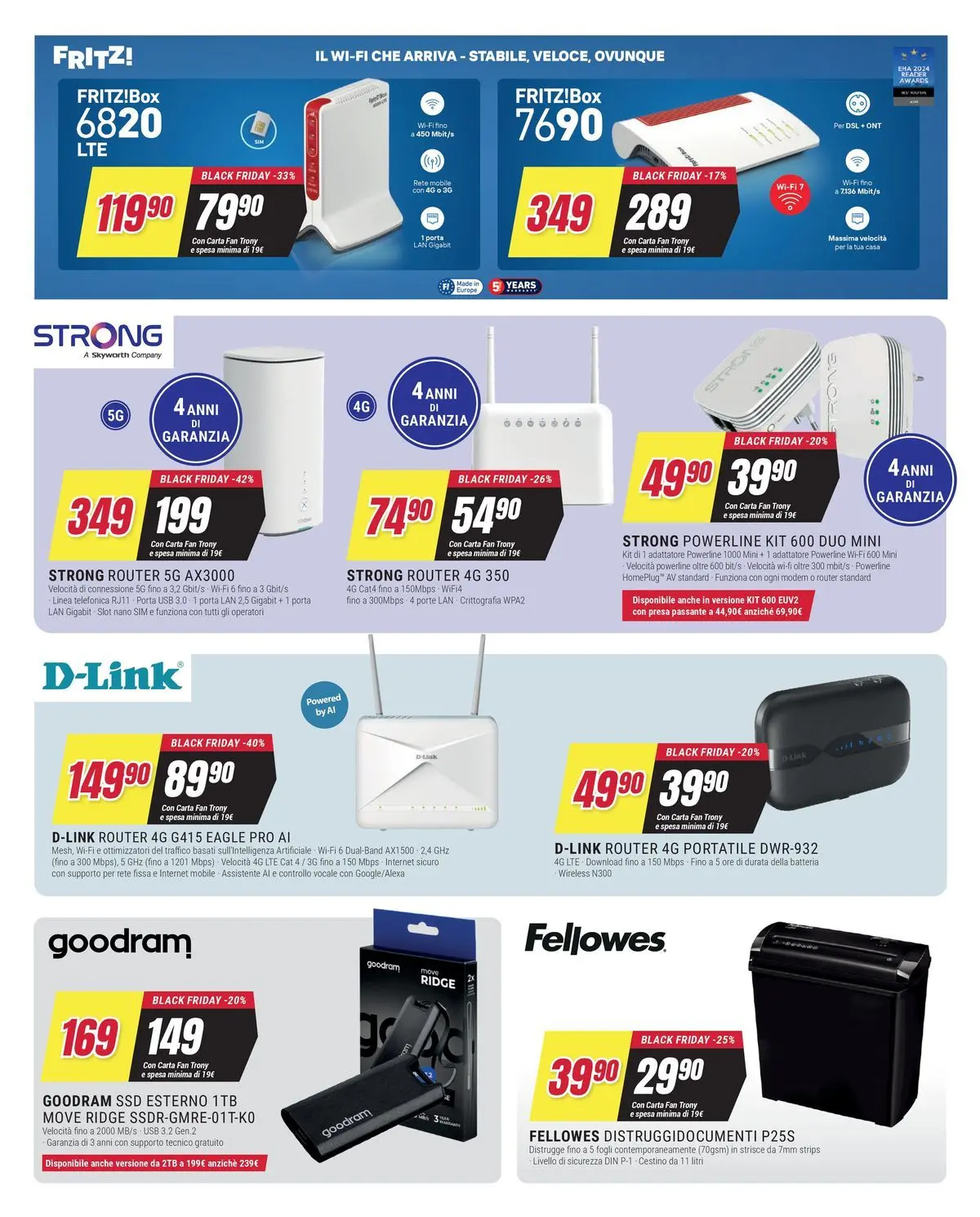 ﻿Trony volantino dal ﻿19/03/2026﻿ > ﻿Anteprima | Pagina: 19 | Prodotti: Router, Adattatore, Fan, Presa