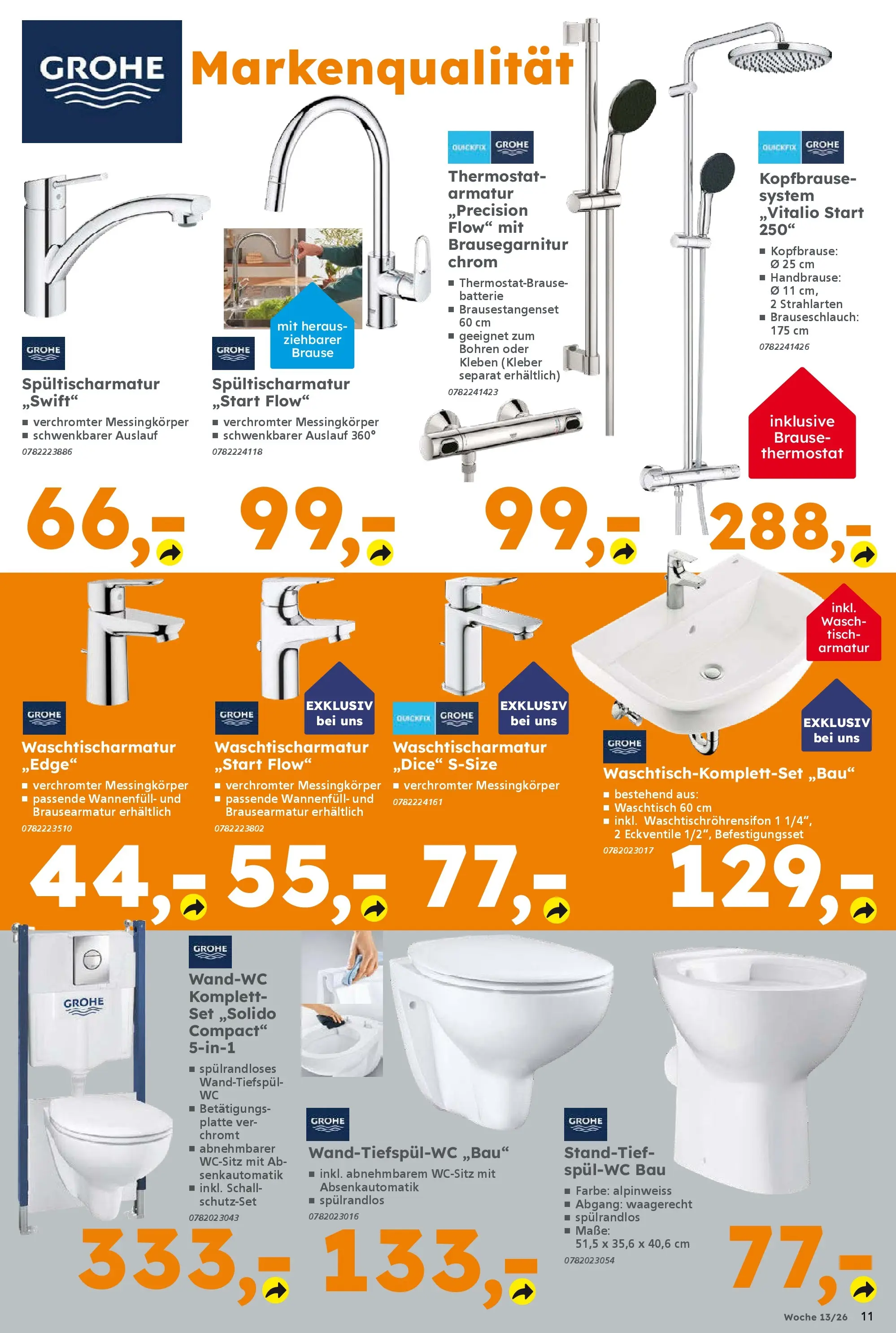 Globus Baumarkt Prospekt Laupheim	 (ab 22.03.2026) zum Blättern | Seite: 11 | Produkte: Tisch, Batterie, Armatur, Waschtisch