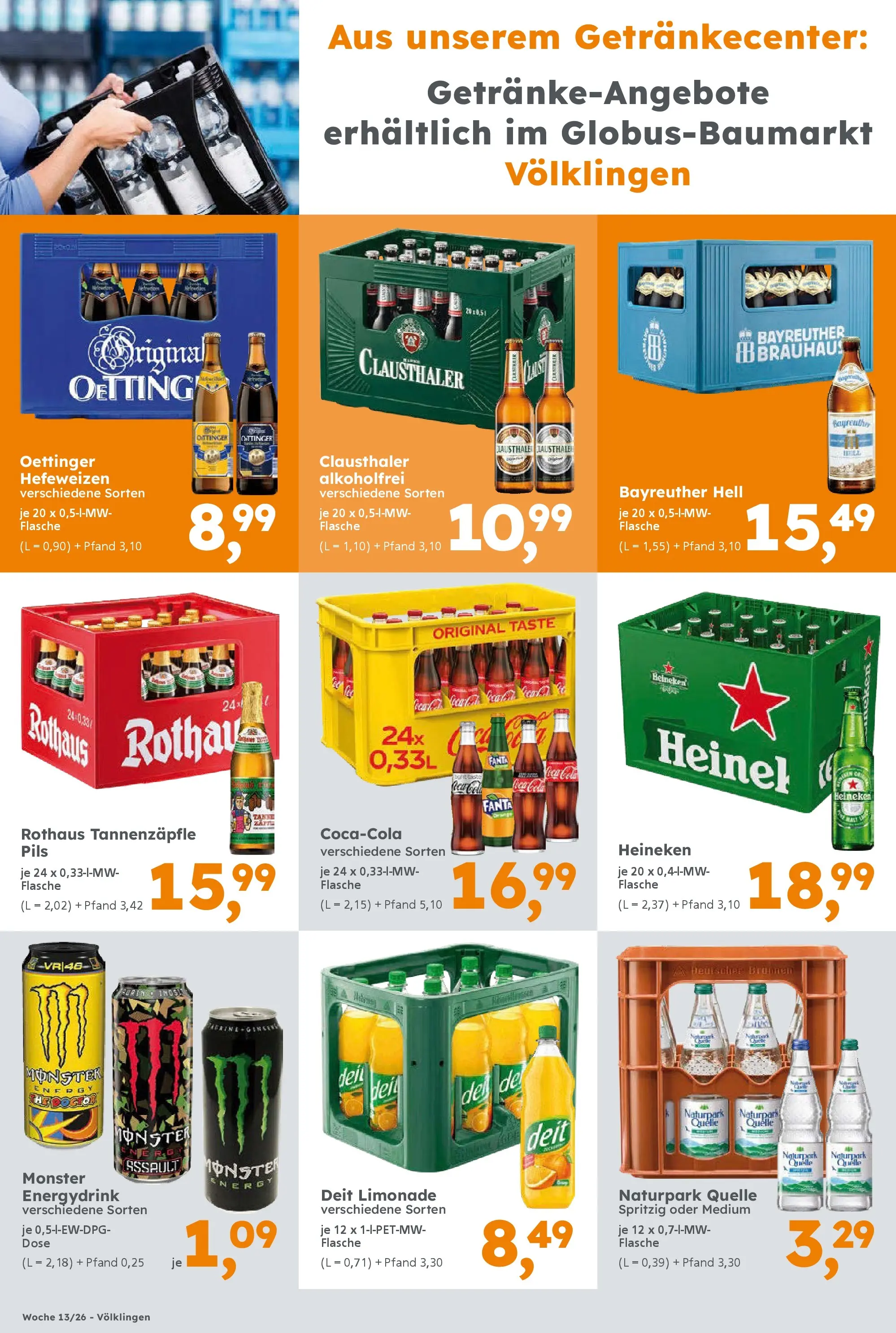 Globus Baumarkt Prospekt Völklingen	 (ab 22.03.2026) zum Blättern | Seite: 12 | Produkte: Fanta, Cola, Pils, Heineken