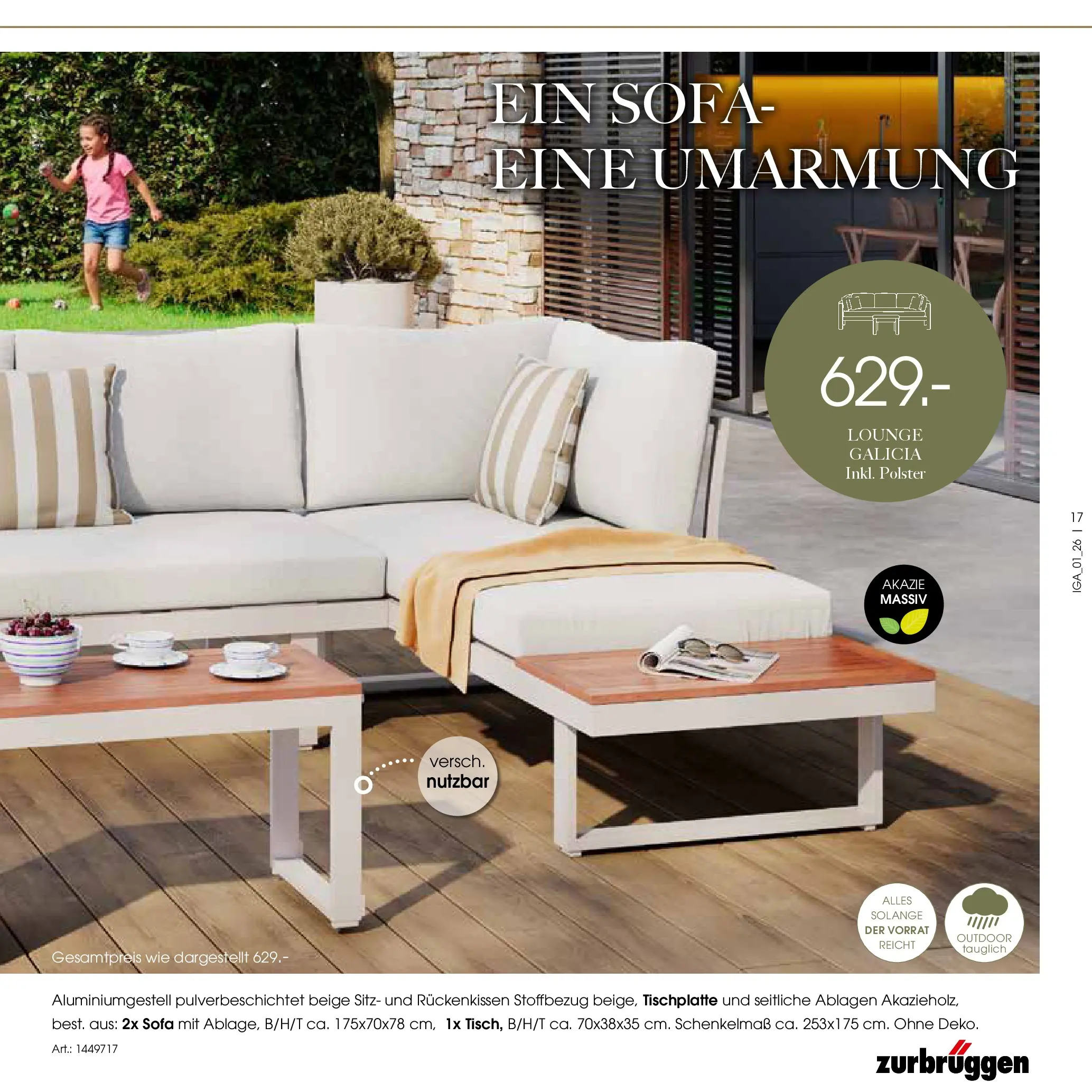 Zurbrüggen Garten Unna (ab 19.03.2025) zum Blättern | Seite: 17 | Produkte: Sofa