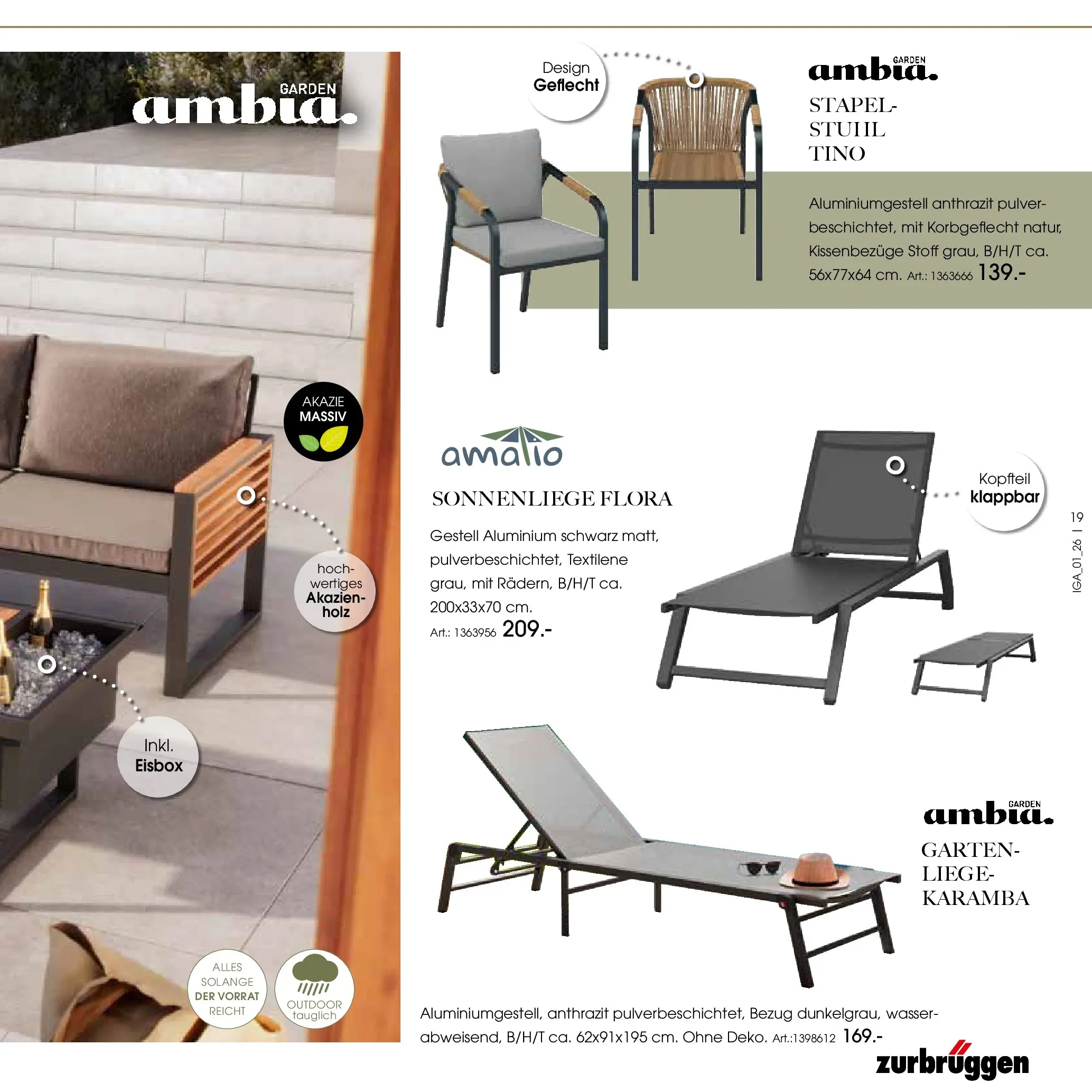 Zurbrüggen Garten Unna (ab 19.03.2025) zum Blättern | Seite: 19 | Produkte: Liege, Wasser