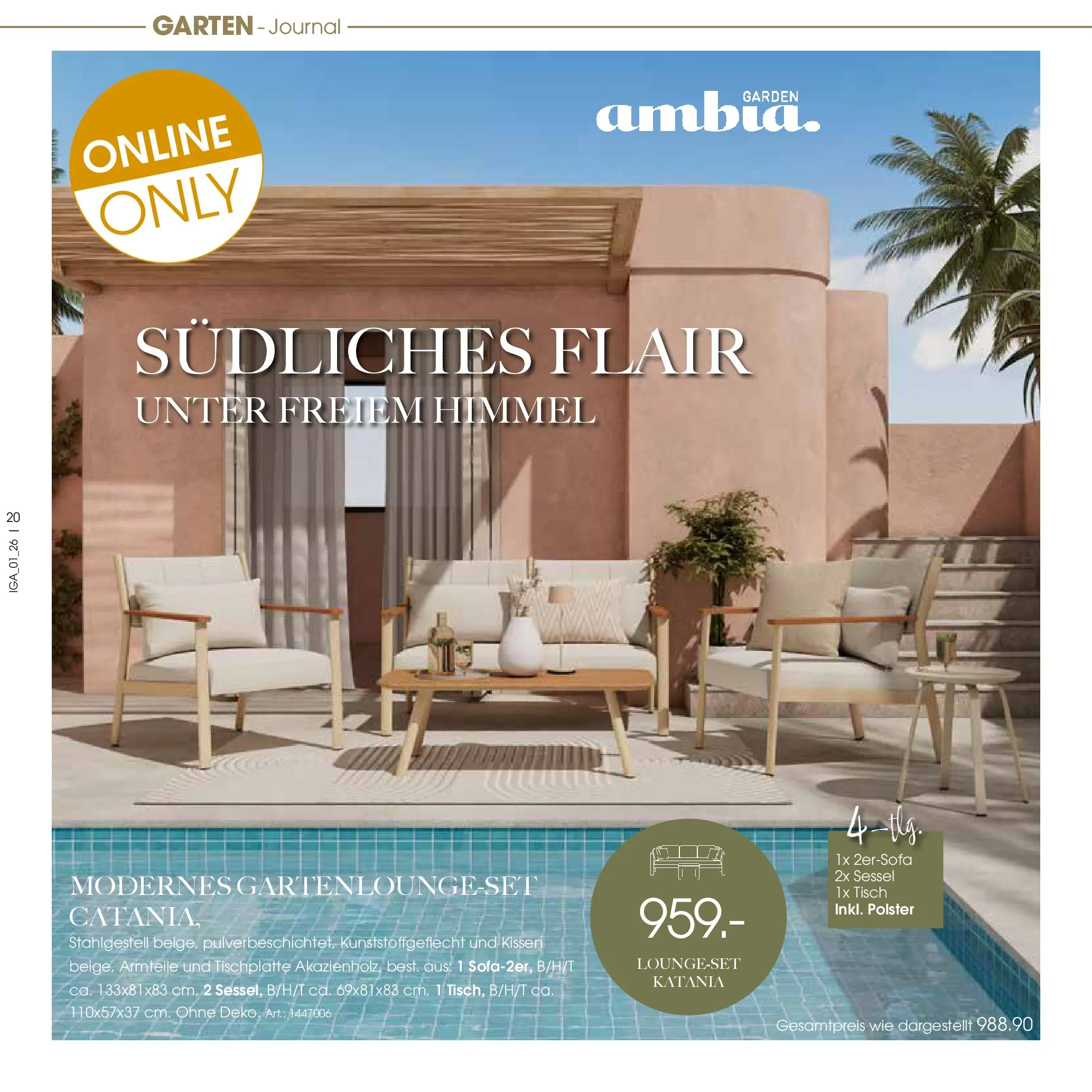 Zurbrüggen Garten Unna (ab 19.03.2025) zum Blättern | Seite: 20 | Produkte: Kissen, Sessel, Tisch