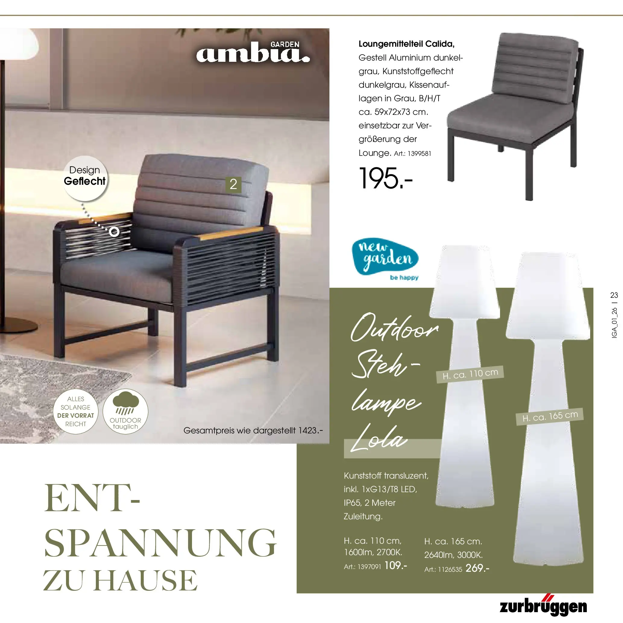 Zurbrüggen Garten Unna (ab 19.03.2025) zum Blättern | Seite: 23 | Produkte: Lampe