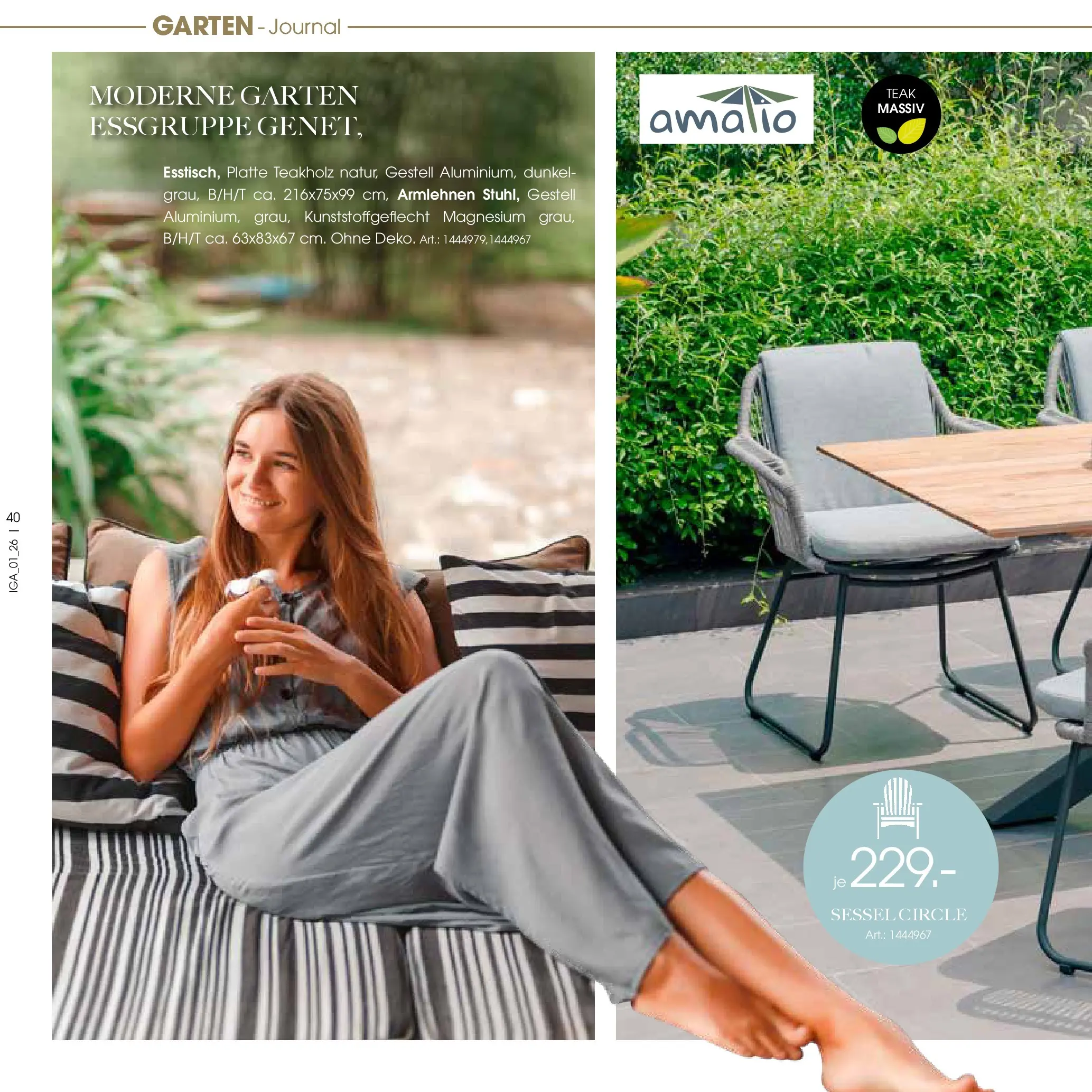 Zurbrüggen Garten Unna (ab 19.03.2025) zum Blättern | Seite: 40 | Produkte: Essgruppe, Sessel