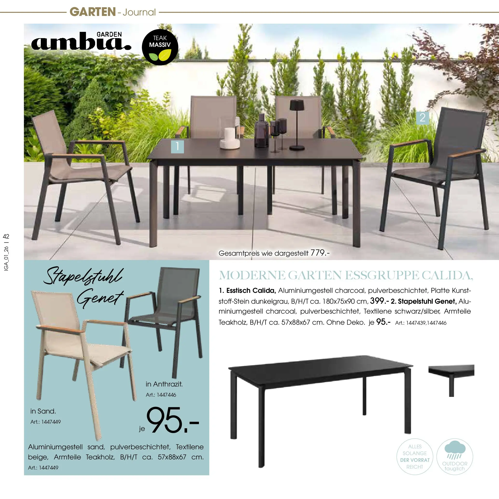 Zurbrüggen Garten Unna (ab 19.03.2025) zum Blättern | Seite: 42 | Produkte: Esstisch, Essgruppe