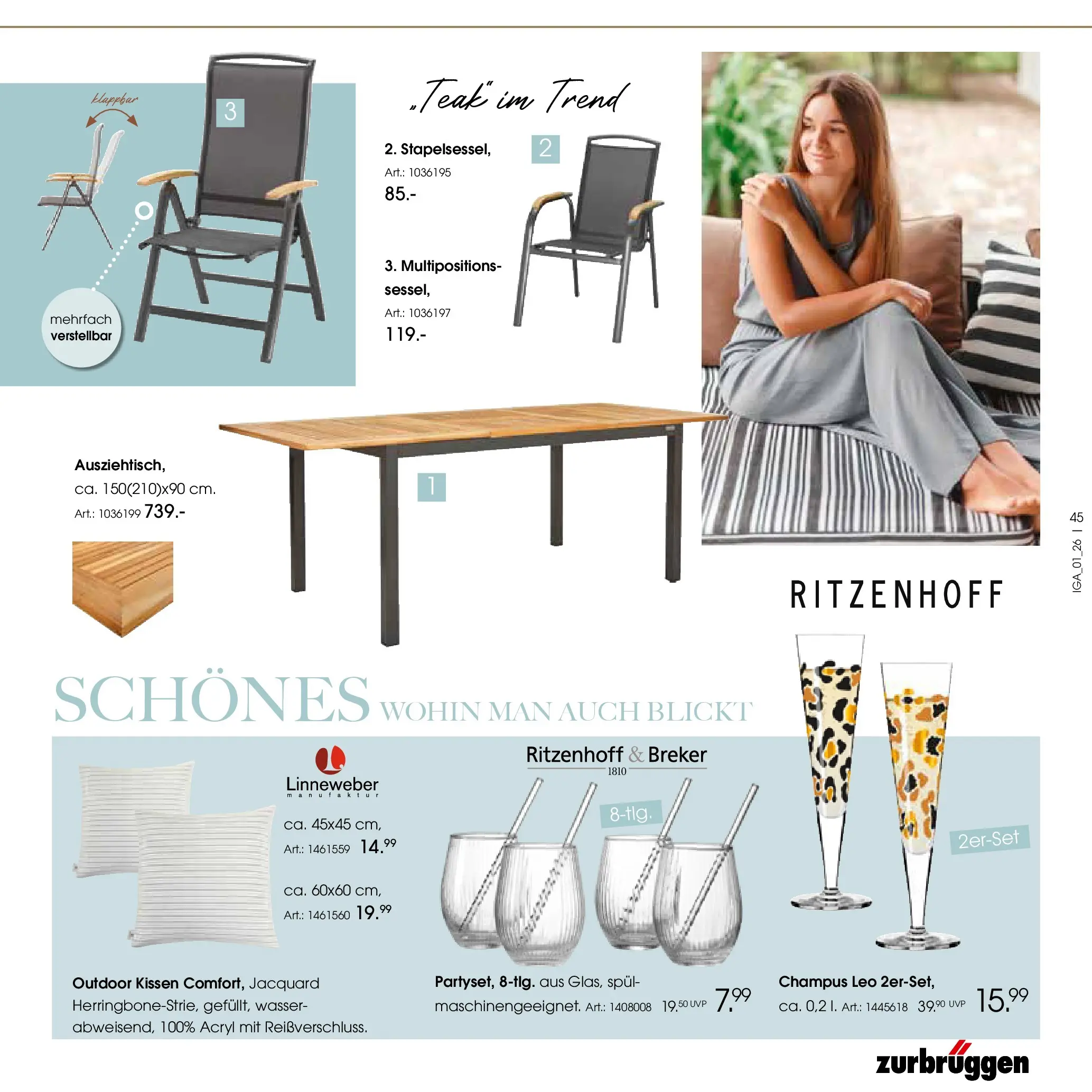 Zurbrüggen Garten Unna (ab 19.03.2025) zum Blättern | Seite: 45 | Produkte: Kissen, Wasser