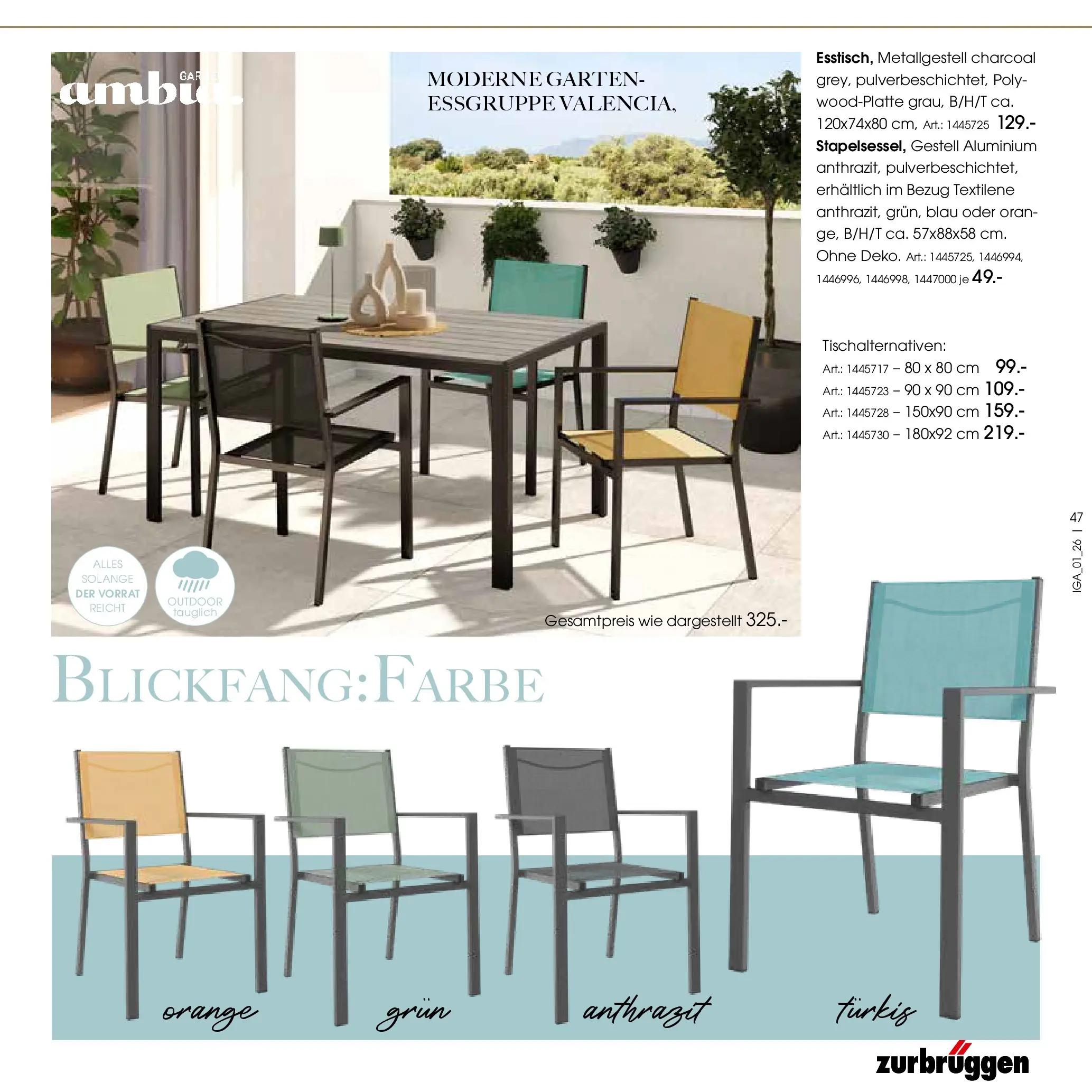 Zurbrüggen Garten Unna (ab 19.03.2025) zum Blättern | Seite: 47 | Produkte: Essgruppe