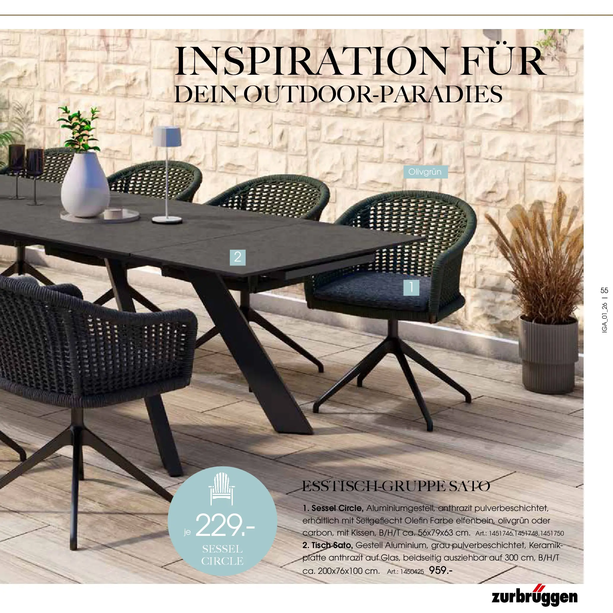 Zurbrüggen Garten Unna (ab 19.03.2025) zum Blättern | Seite: 55 | Produkte: Sessel, Tisch