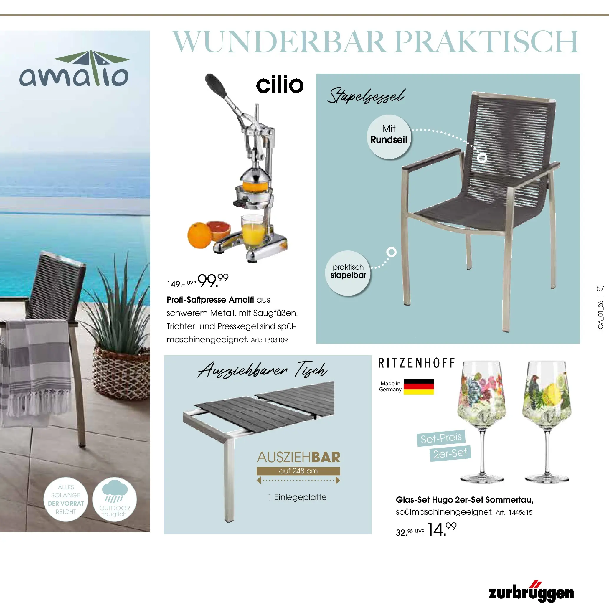 Zurbrüggen Garten Unna (ab 19.03.2025) zum Blättern | Seite: 57 | Produkte: Tisch, Hugo