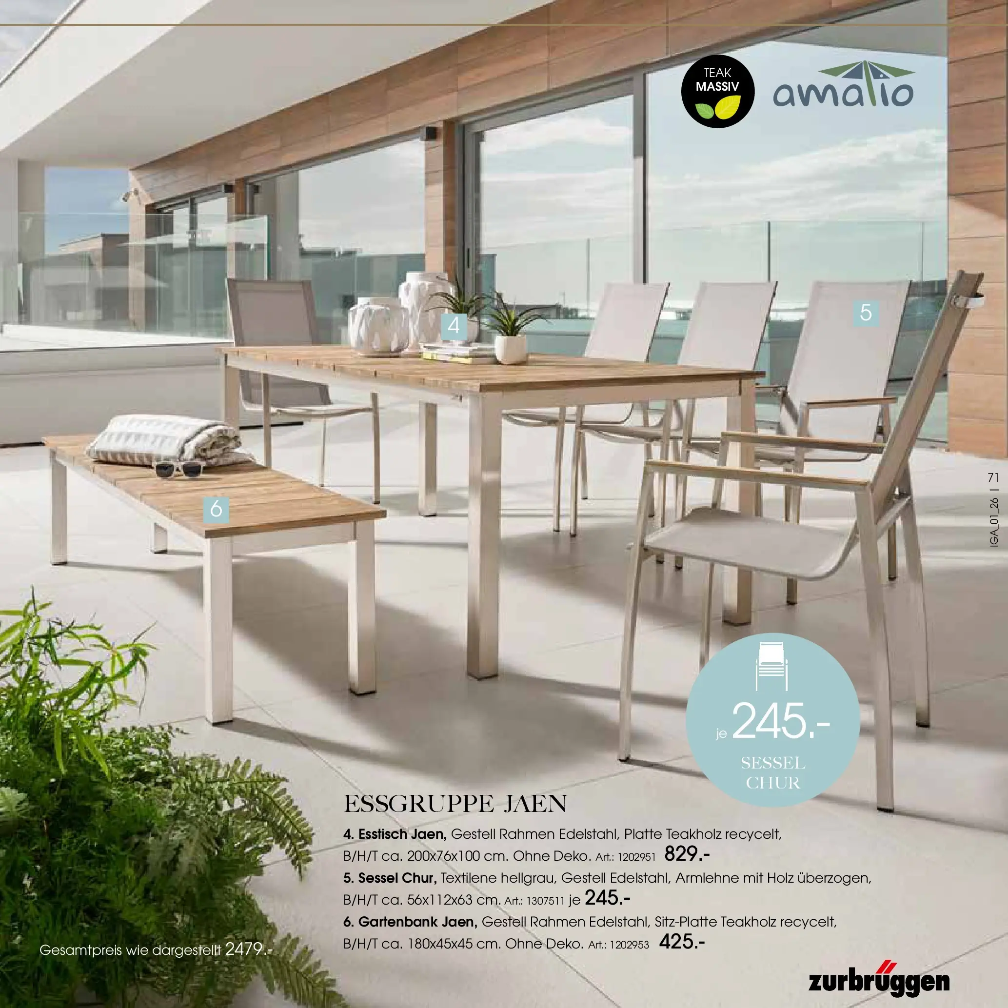 Zurbrüggen Garten Unna (ab 19.03.2025) zum Blättern | Seite: 71 | Produkte: Esstisch, Essgruppe, Sessel