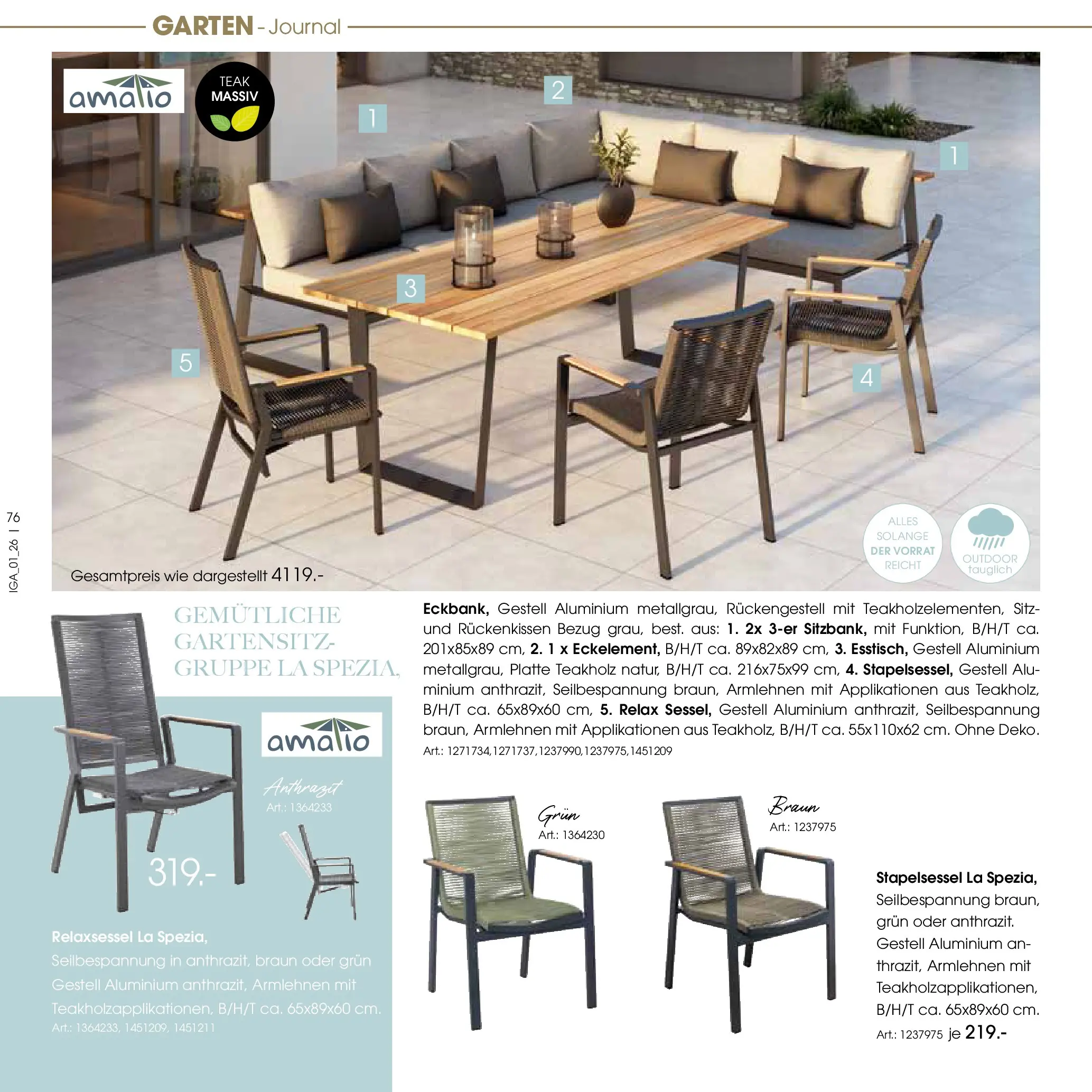 Zurbrüggen Garten Unna (ab 19.03.2025) zum Blättern | Seite: 76 | Produkte: Relaxsessel