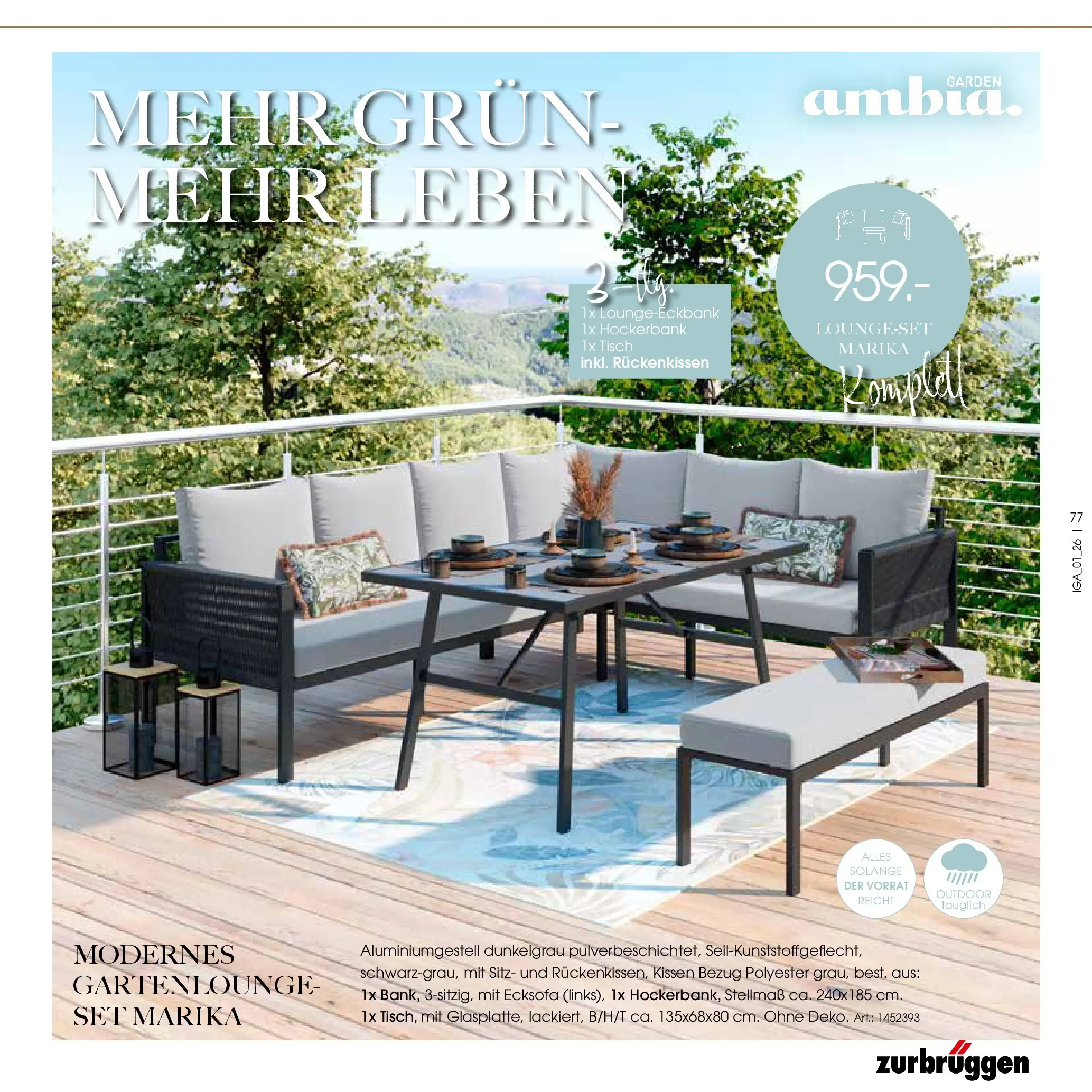 Zurbrüggen Garten Unna (ab 19.03.2025) zum Blättern | Seite: 77 | Produkte: Ecksofa, Kissen, Tisch
