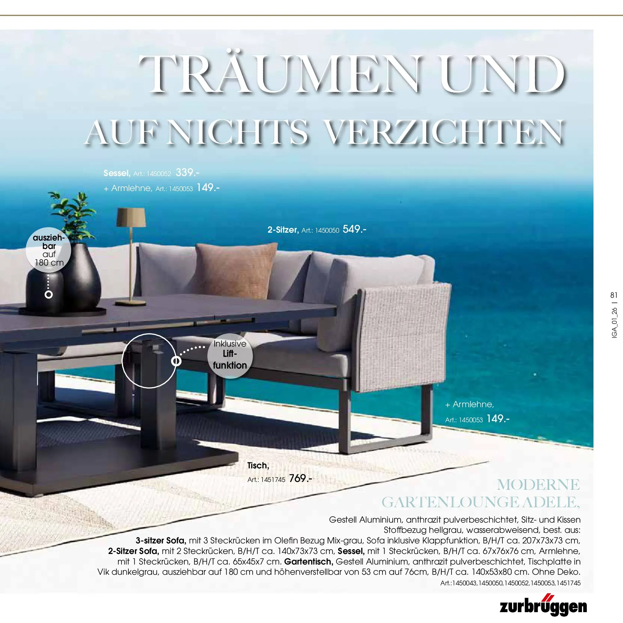 Zurbrüggen Garten Unna (ab 19.03.2025) zum Blättern | Seite: 81 | Produkte: Kissen, Sofa