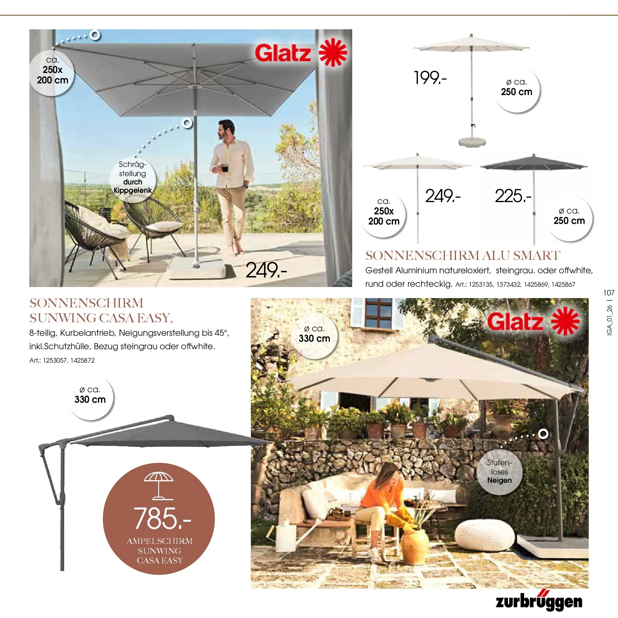 Zurbrüggen Garten Unna (ab 19.03.2025) zum Blättern | Seite: 107 | Produkte: Sonnenschirm