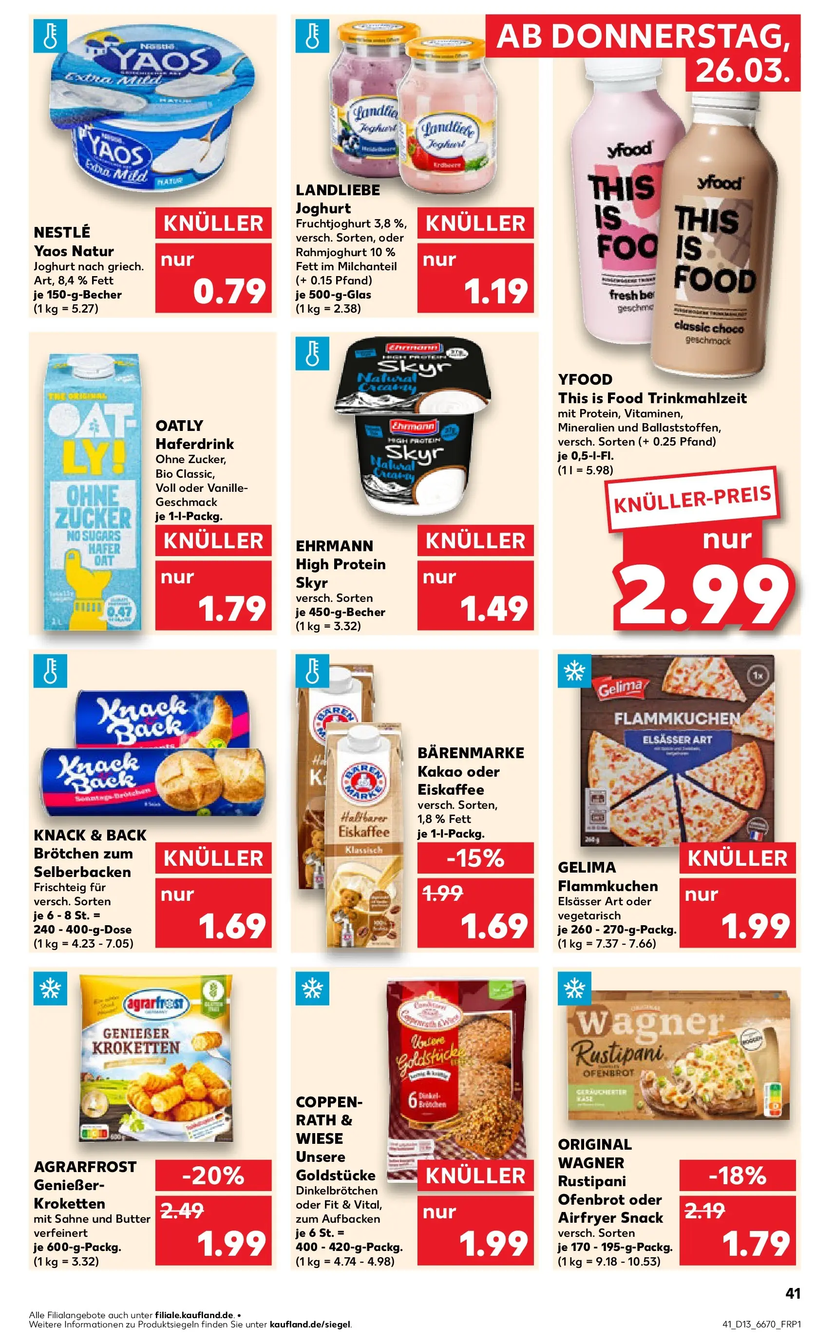 Prospekt Kaufland ab 26.03.2026 » Angebote Online zum Blättern | Seite: 41 | Produkte: Butter, Haferdrink, Oatly, Pizza