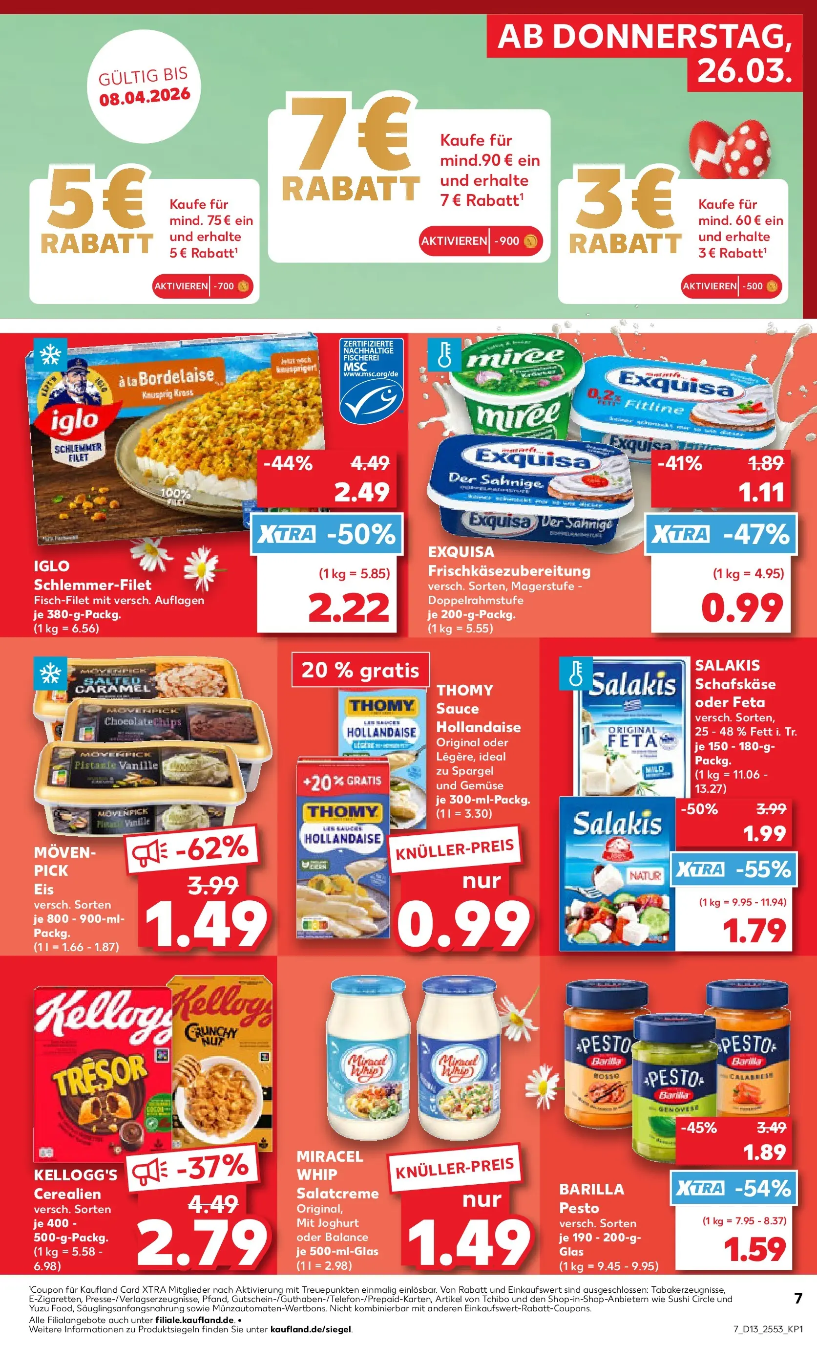 Prospekt Kaufland ab 26.03.2026 » Angebote Online zum Blättern | Seite: 7 | Produkte: Barilla, Iglo, Spargel, Exquisa