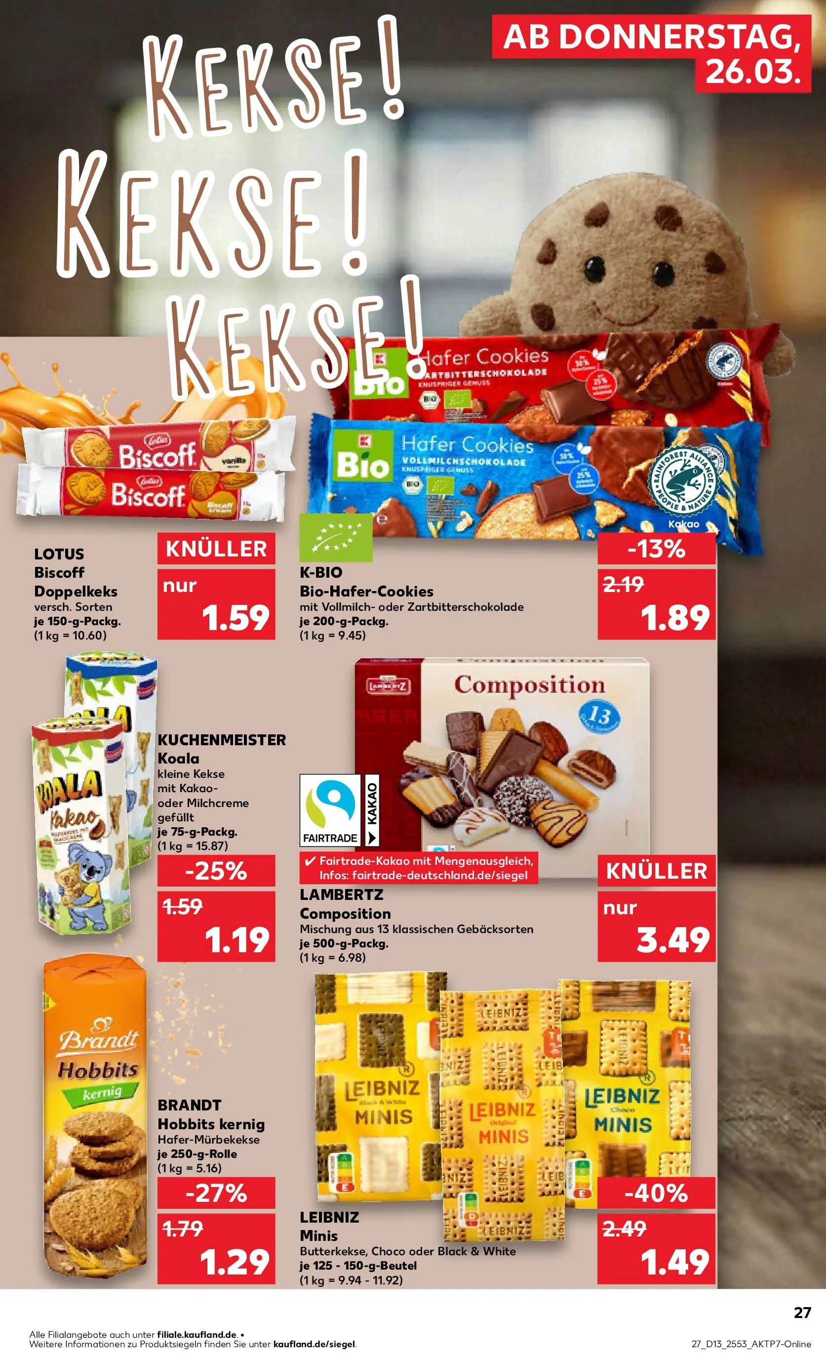 Prospekt Kaufland ab 26.03.2026 » Angebote Online zum Blättern | Seite: 27 | Produkte: Kekse