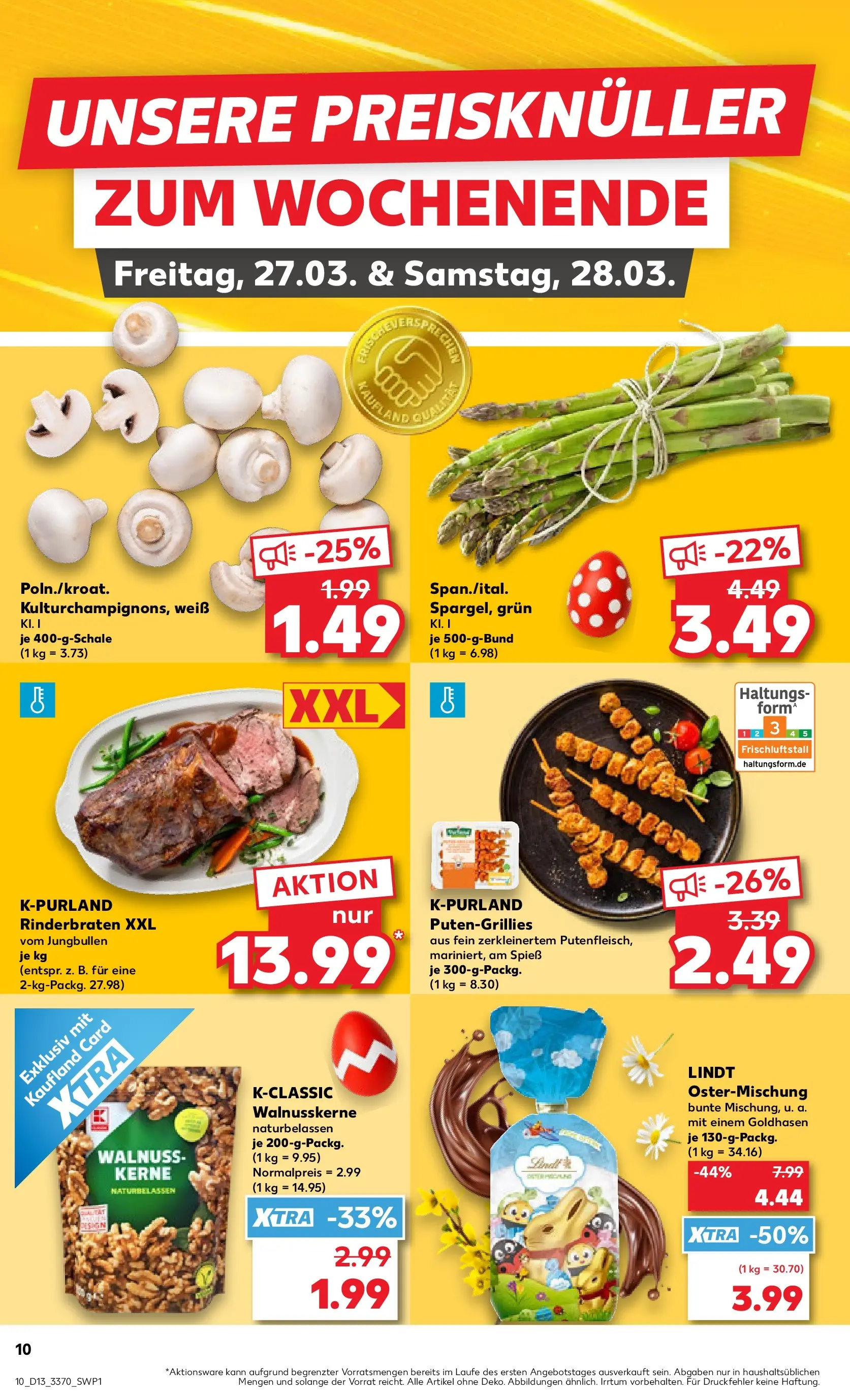 Prospekt Kaufland ab 25.03.2026 » Angebote Online zum Blättern | Seite: 10 | Produkte: Rinderbraten, Lindt
