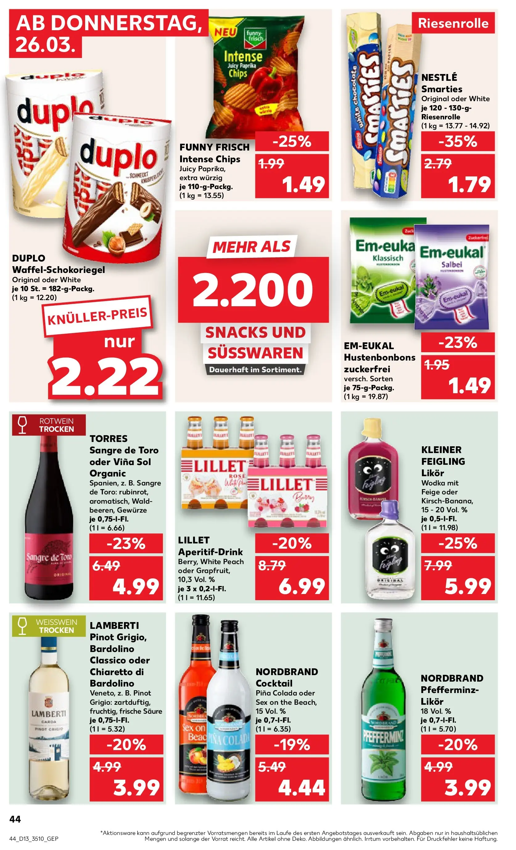 Prospekt Kaufland ab 25.03.2026 » Angebote Online zum Blättern | Seite: 44 | Produkte: Smarties, Lillet, Gewürze, Paprika