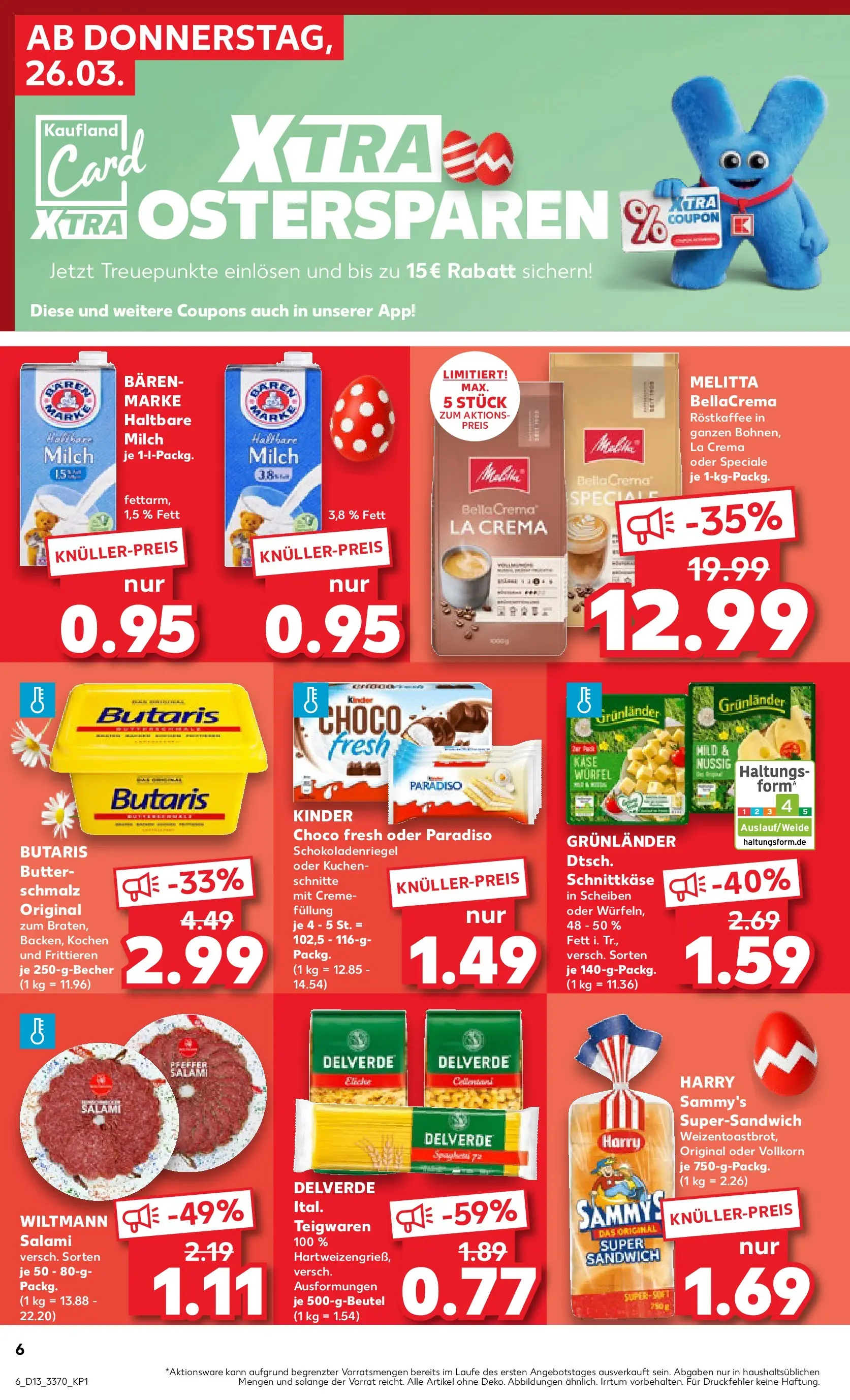 Prospekt Kaufland ab 26.03.2026 » Angebote Online zum Blättern | Seite: 6 | Produkte: Milch, Creme, Pasta, Kuchen