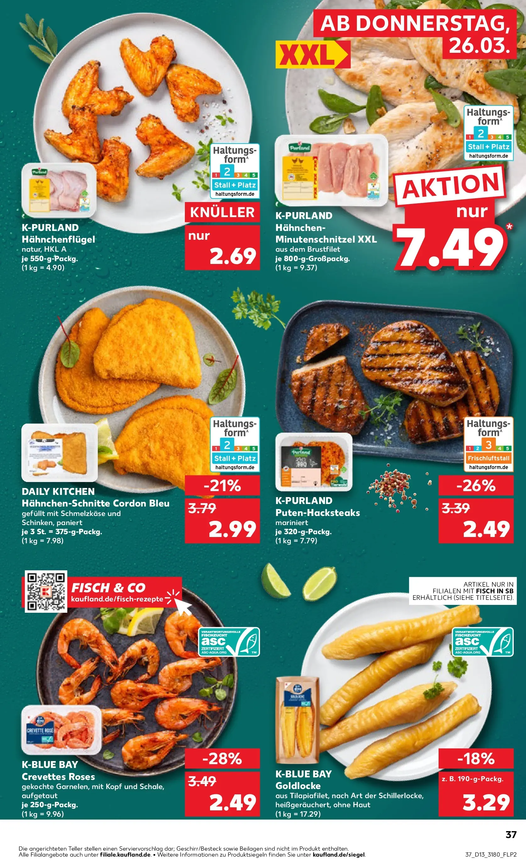 Prospekt Kaufland ab 25.03.2026 » Angebote Online zum Blättern | Seite: 37 | Produkte: Hahnchen, Fisch