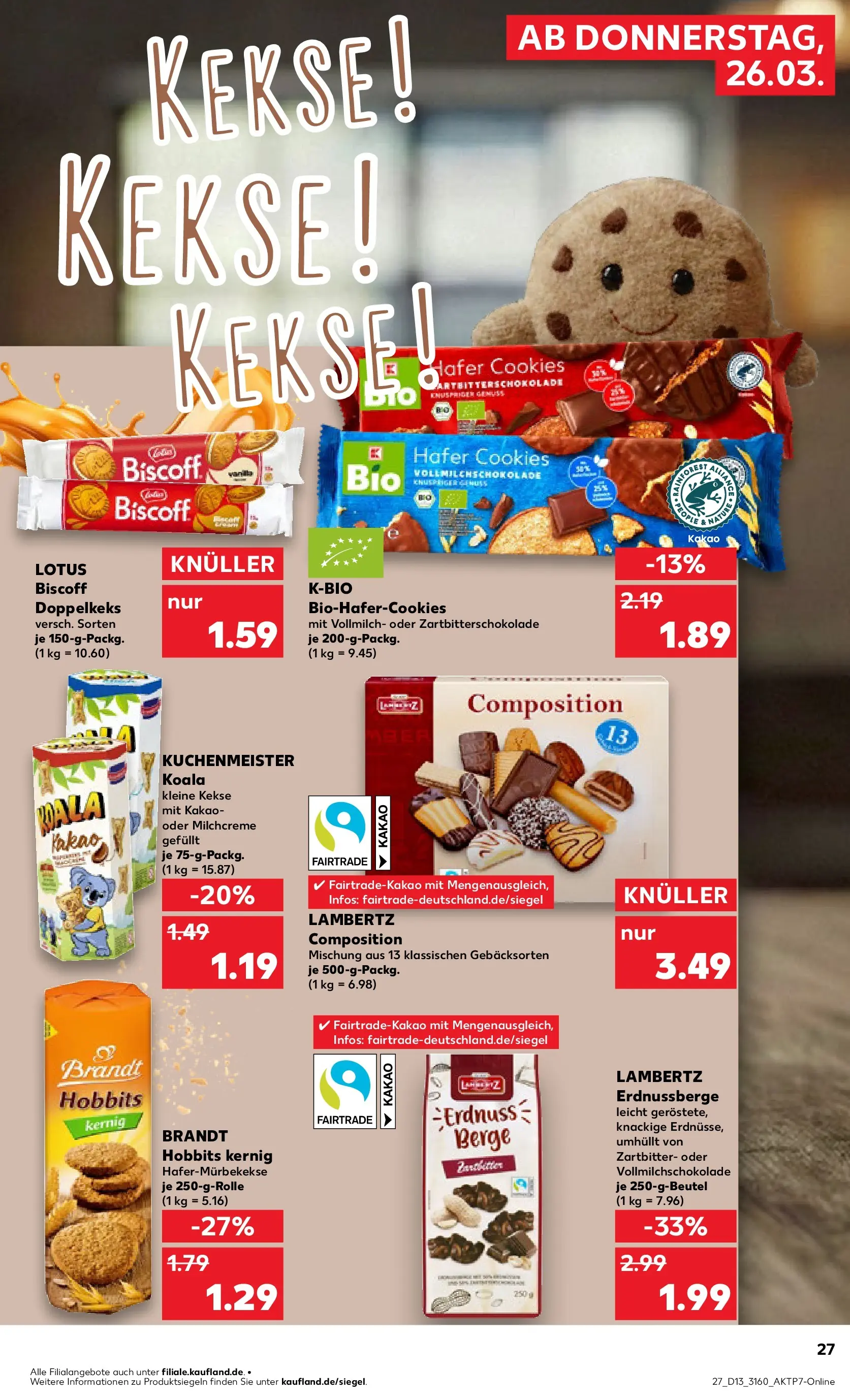 Prospekt Kaufland ab 26.03.2026 » Angebote Online zum Blättern | Seite: 27 | Produkte: Kekse