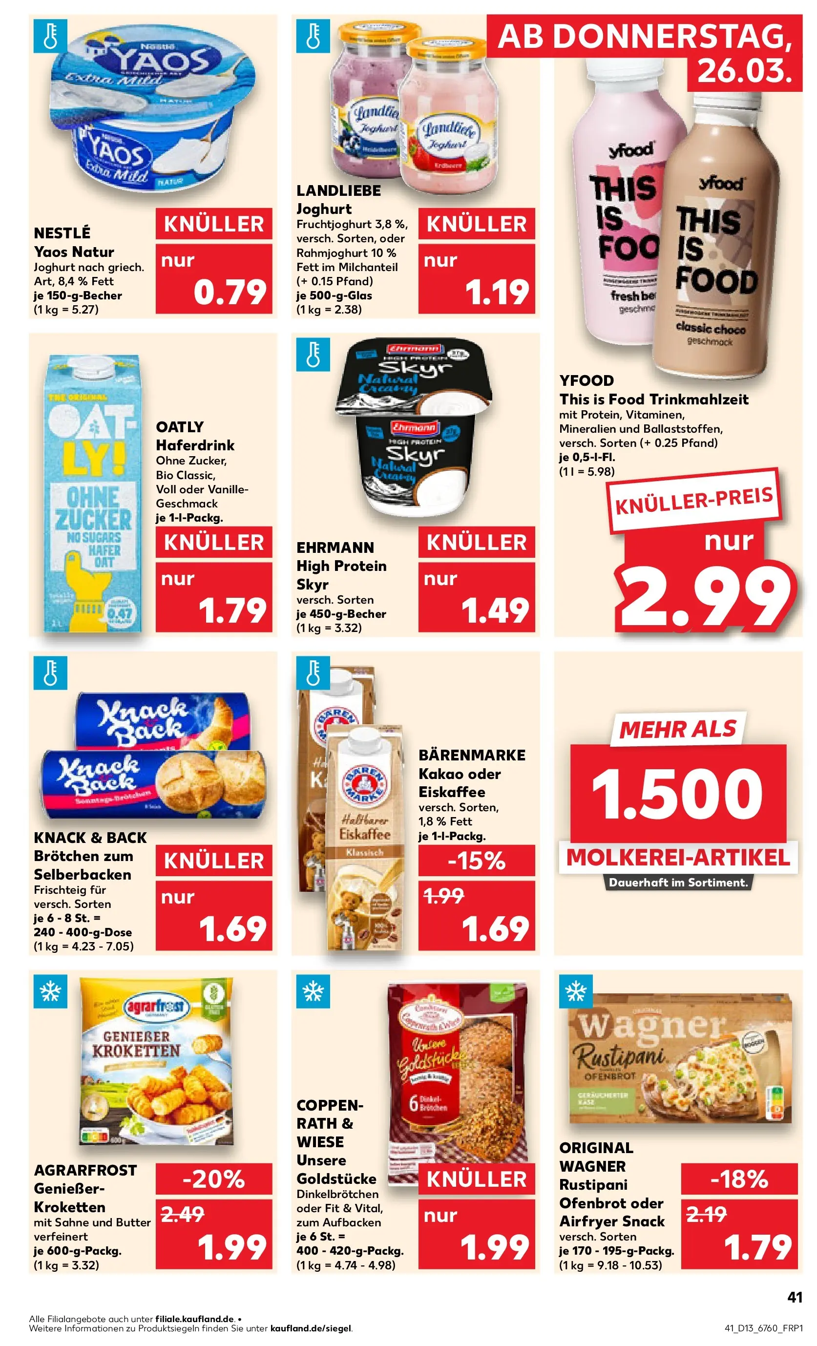 Prospekt Kaufland ab 25.03.2026 » Angebote Online zum Blättern | Seite: 41 | Produkte: Joghurt, Skyr, YFood, Zucker