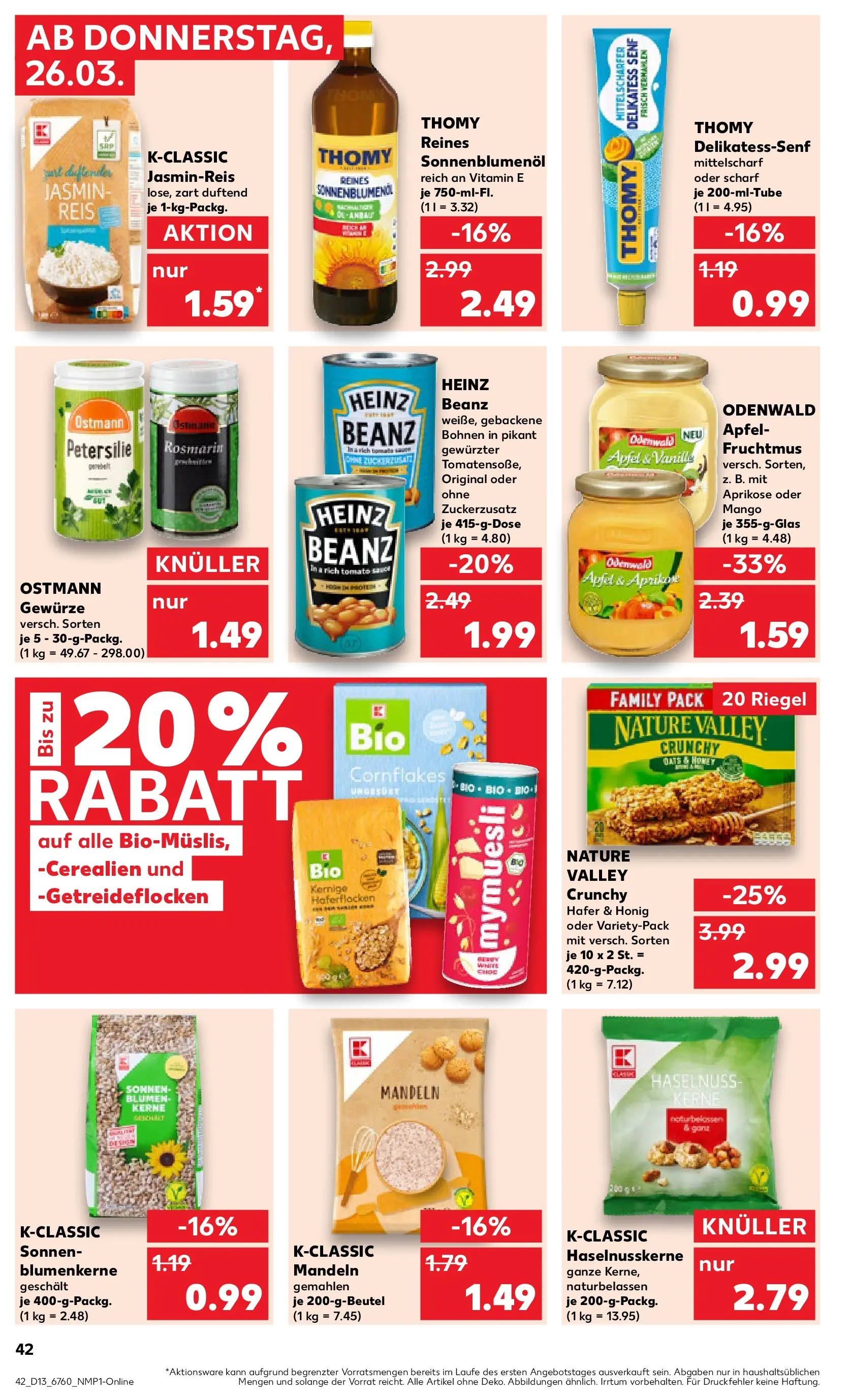 Prospekt Kaufland ab 25.03.2026 » Angebote Online zum Blättern | Seite: 42 | Produkte: Äpfel, Mandeln, Gewürze, Mango