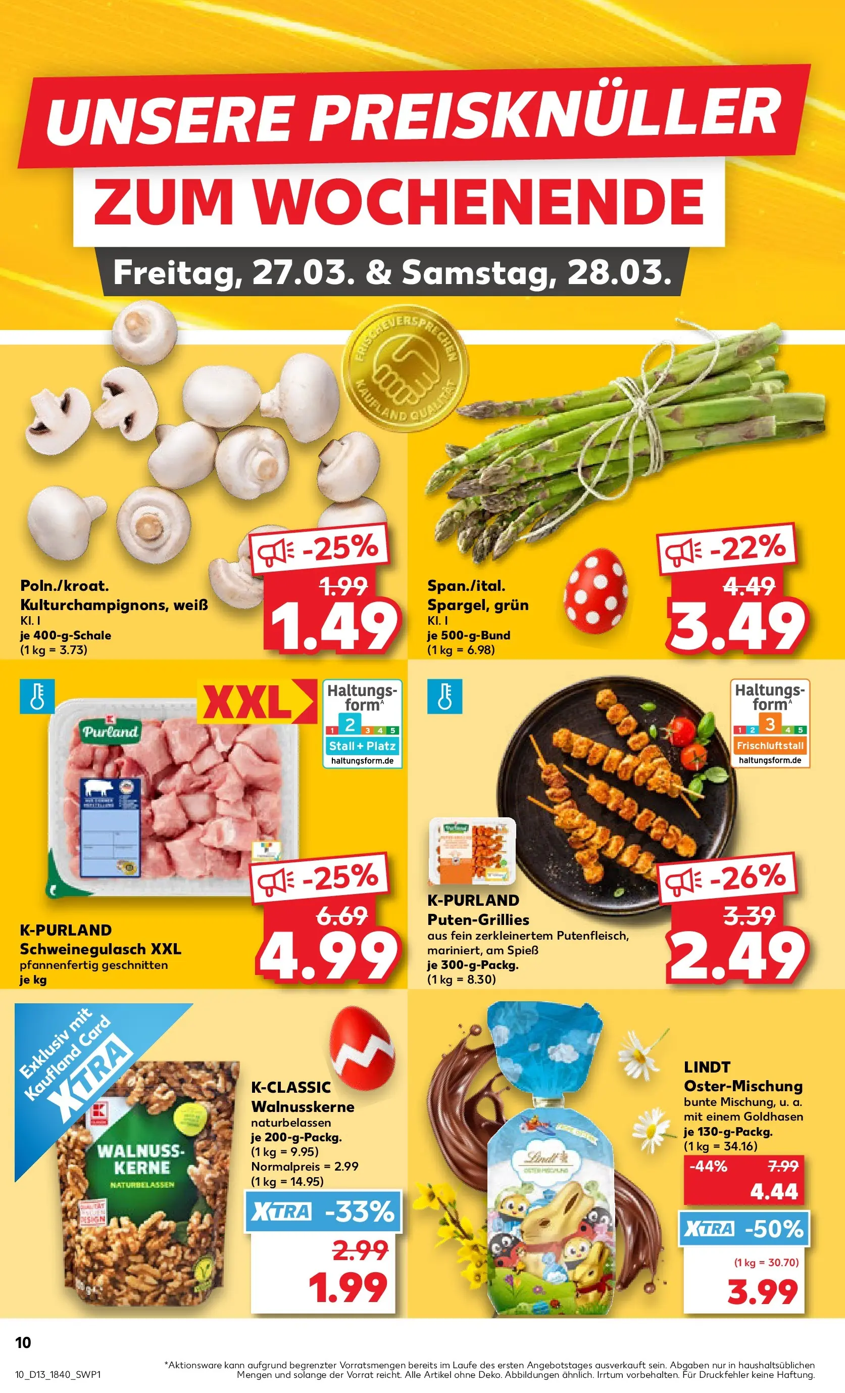 Prospekt Kaufland ab 26.03.2026 » Angebote Online zum Blättern | Seite: 10 | Produkte: Schweinegulasch, Lindt