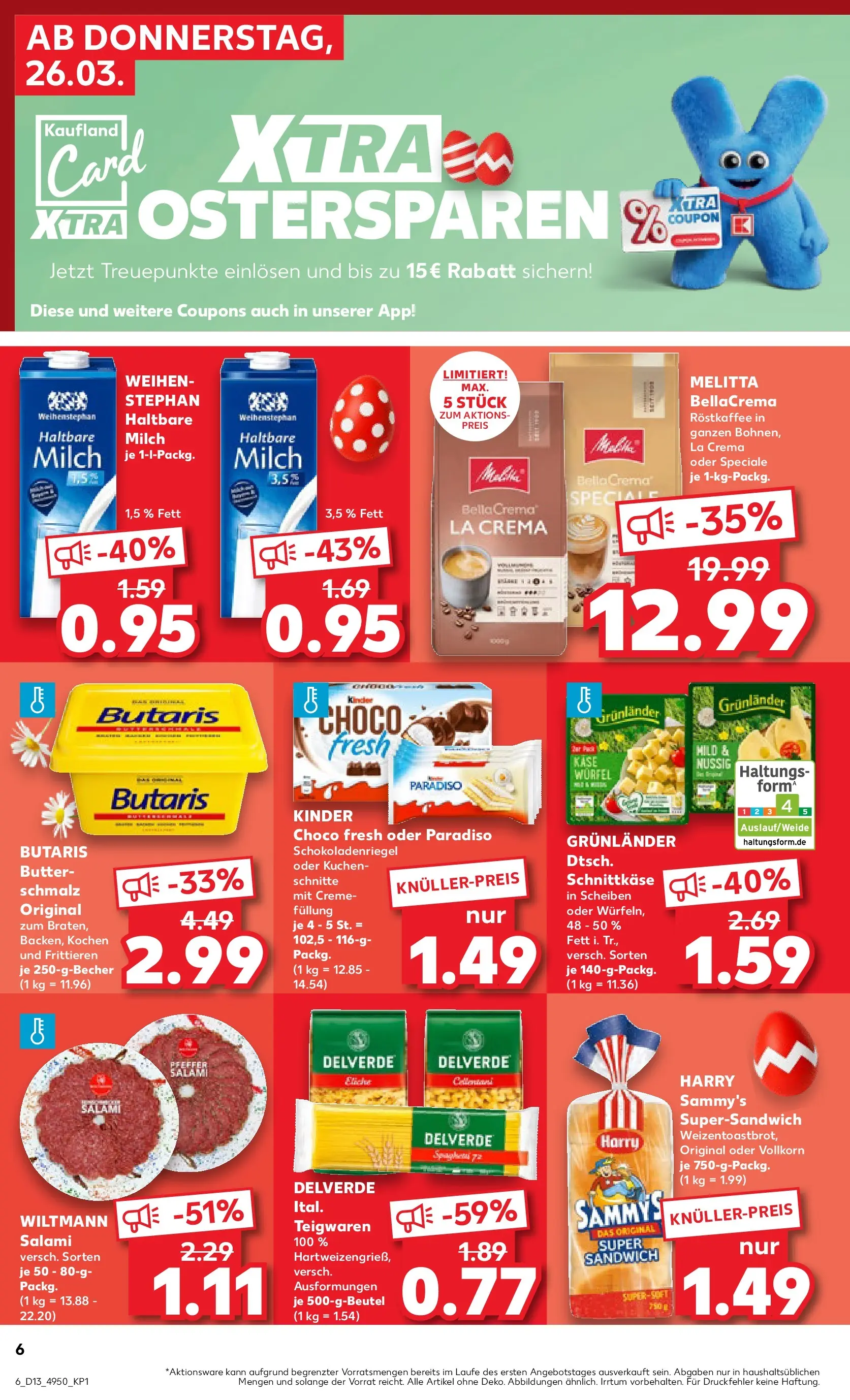 Prospekt Kaufland ab 26.03.2026 » Angebote Online zum Blättern | Seite: 6 | Produkte: Milch, Käse, Creme, Pasta