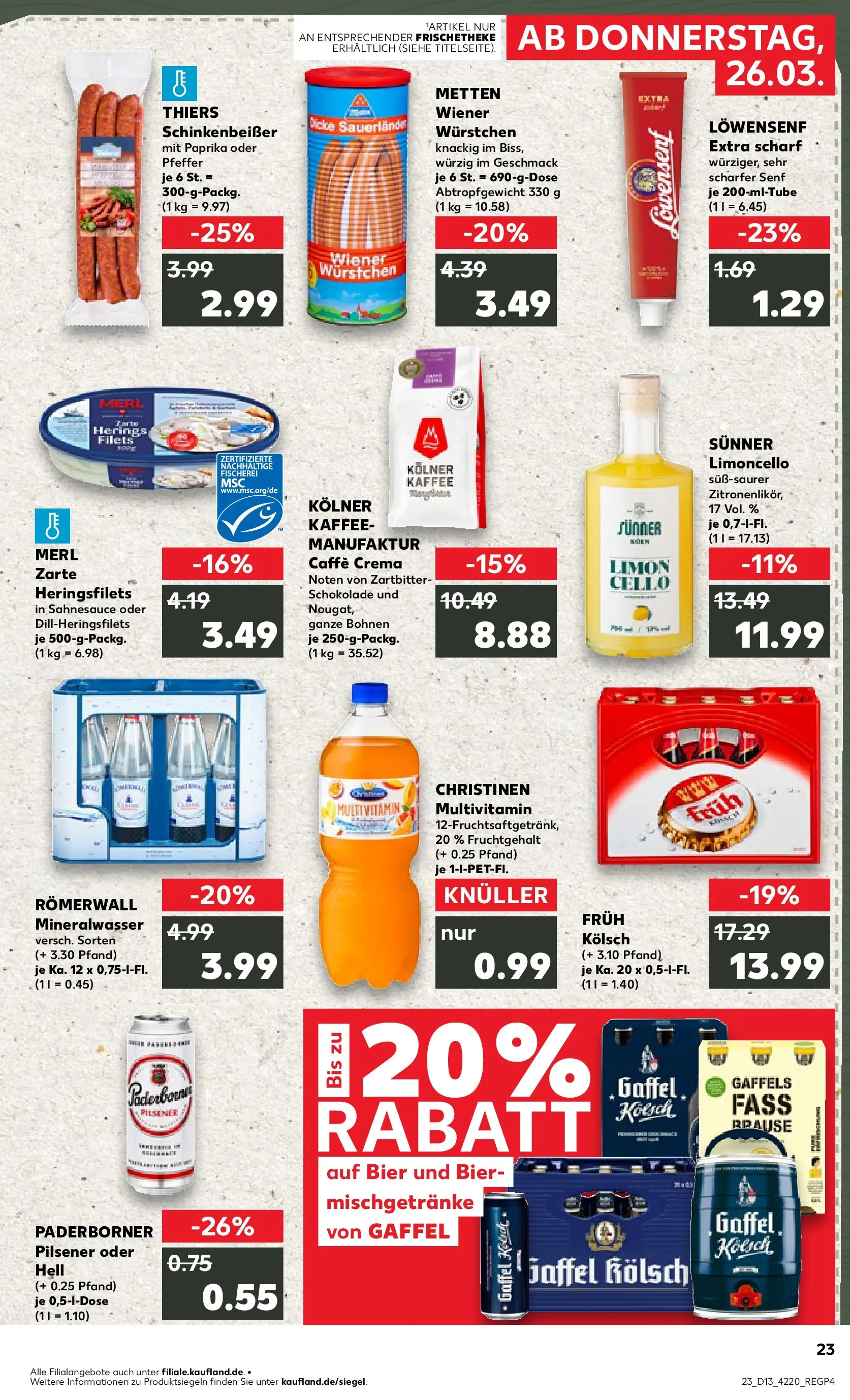 Prospekt Kaufland ab 26.03.2026 » Angebote Online zum Blättern | Seite: 23 | Produkte: Kaffee, Schokolade, Paprika, Pfeffer