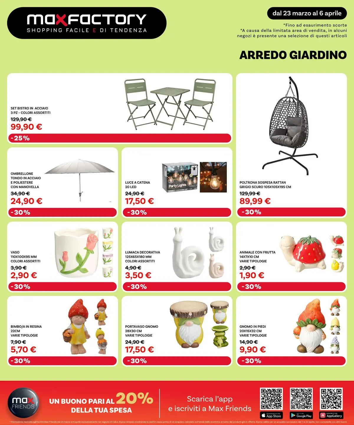 Nuovo Max Factory - Nuova Apertura Calco dal 22/03/2026 > offerte anteprima 🛍️ | Pagina: 17 | Prodotti: Ombrellone, Frutta, Poltrona, Vaso