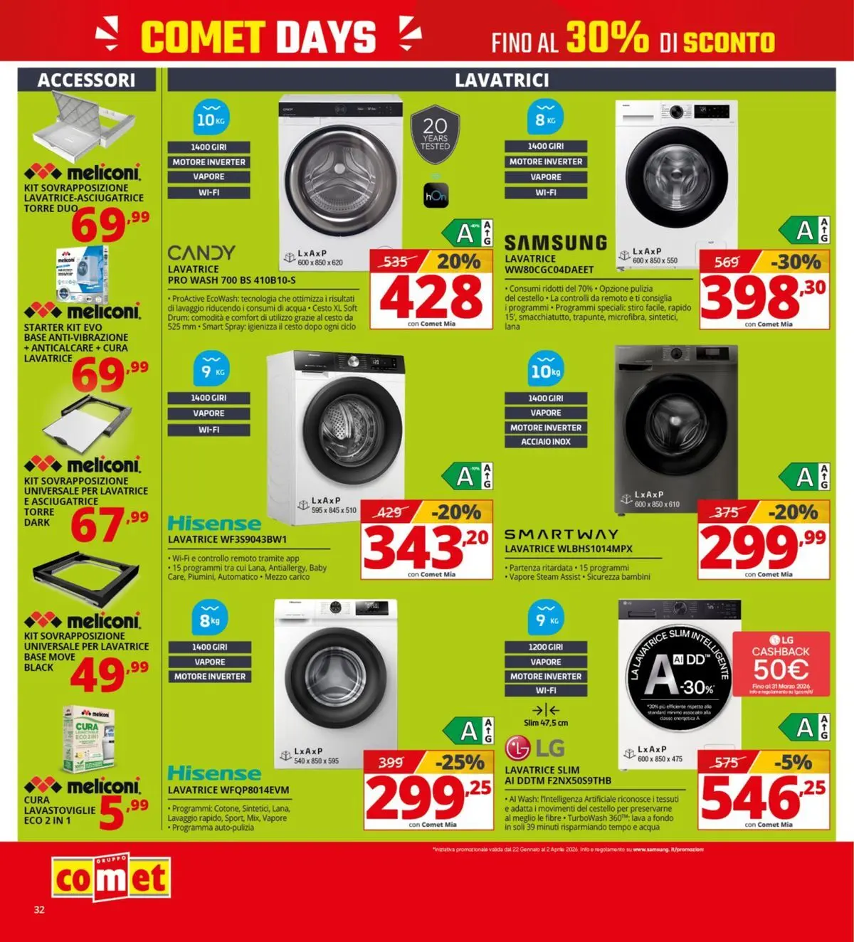 Nuovo Comet - Comet days! dal 19/03/2026 > offerte anteprima 🛍️ | Pagina: 32 | Prodotti: Acqua, Lavatrice, Lavastoviglie, Samsung