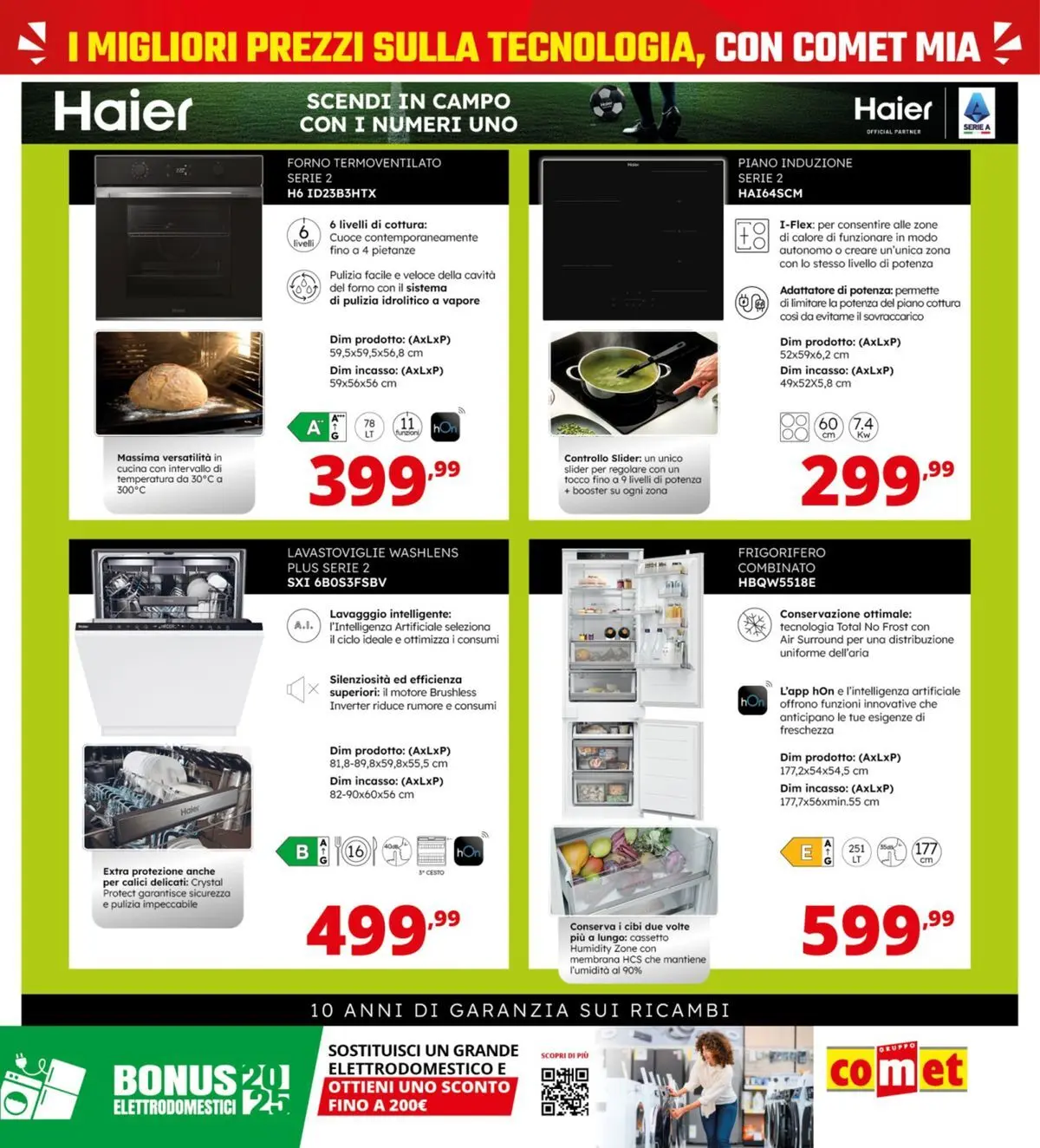 Nuovo Comet - Comet days! dal 19/03/2026 > offerte anteprima 🛍️ | Pagina: 39 | Prodotti: Piano cottura, Adattatore, Frigorifero, Forno