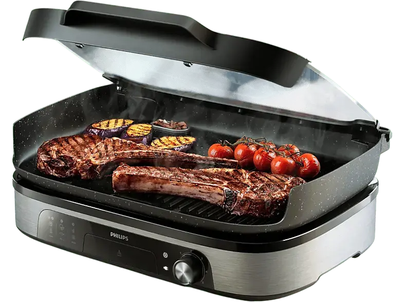 Philips HD6212/90 Smoker & Aromainfusor Tischgrill, Schwarz (2400 Watt)
