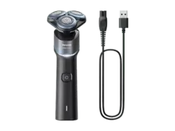 Philips X5006/00 Shaver 5000X series Elektrischer Nass- und Trockenrasierer (Akkubetrieb, Schwarz Metallic/Hellblau, PowerCut-Schersystem)