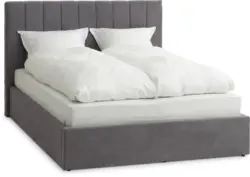 JYSK Рамка за легло HASLEV със съхранение 160x200 т.сив текстил