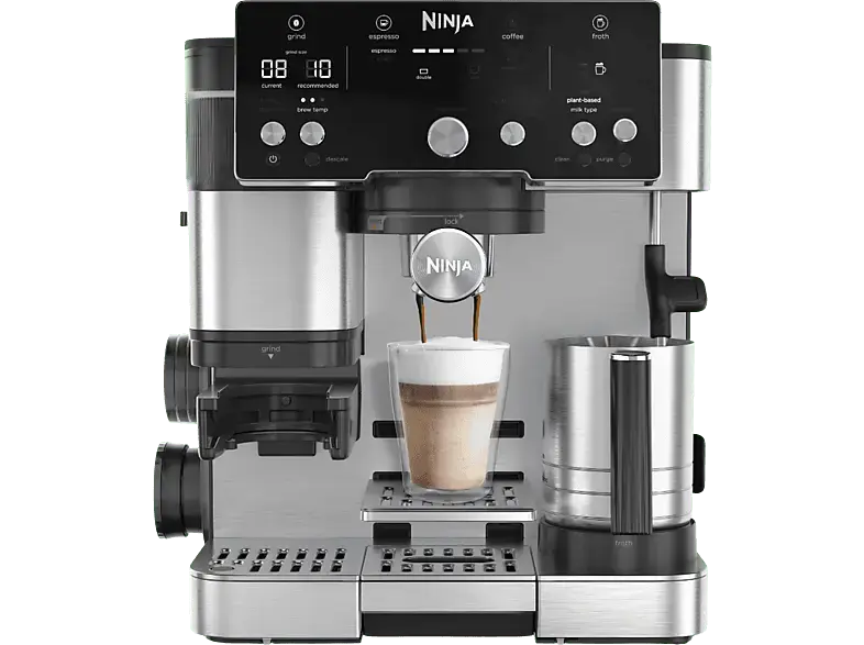 Ninja ES501EU Luxe&trade; Caf&eacute; Essential Serie Espressomaschine (Schwarz, Kegelmahlwerk, 1650 Watt, 9 bar)