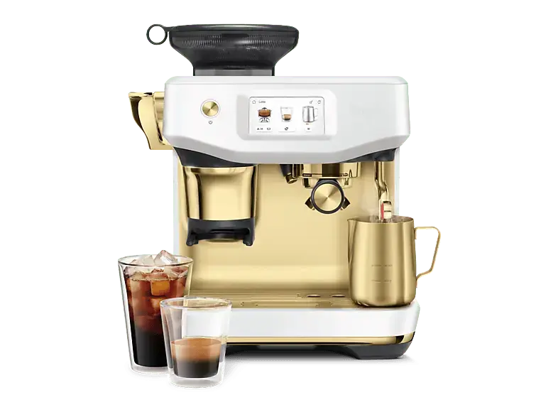 Sage SES882SSB4FEU1 the Barista Touch&trade; Impress mit Kaltextraktion Siebtr&auml;ger Kaffeemaschine (Sea Salt Brass, Pr&auml;zisionsmahlwerk von Baratza&reg;, 1700 Watt, 9 bar)