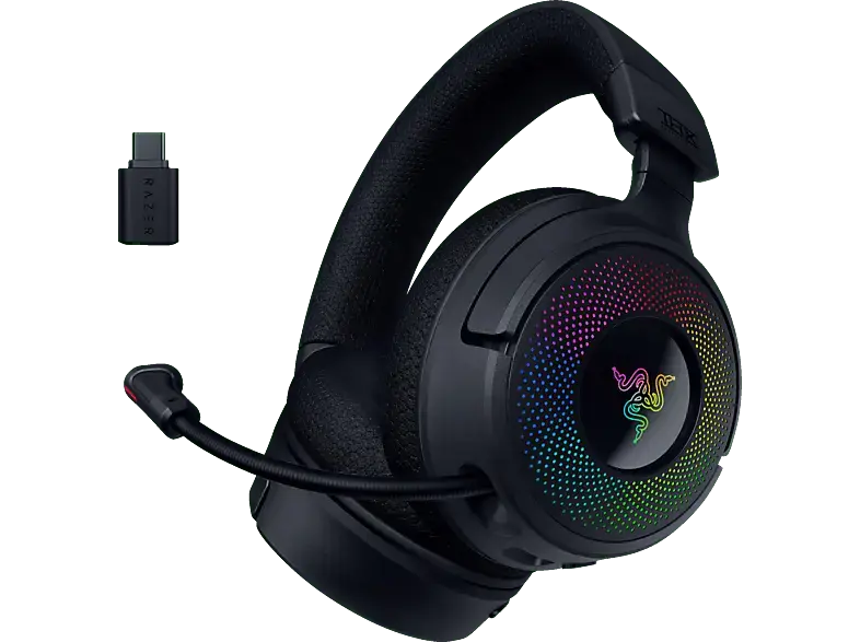 RAZER Kraken V4, Kabelloses Multiplattform RGB, Over-ear Gaming Headset Bluetooth Schwarz