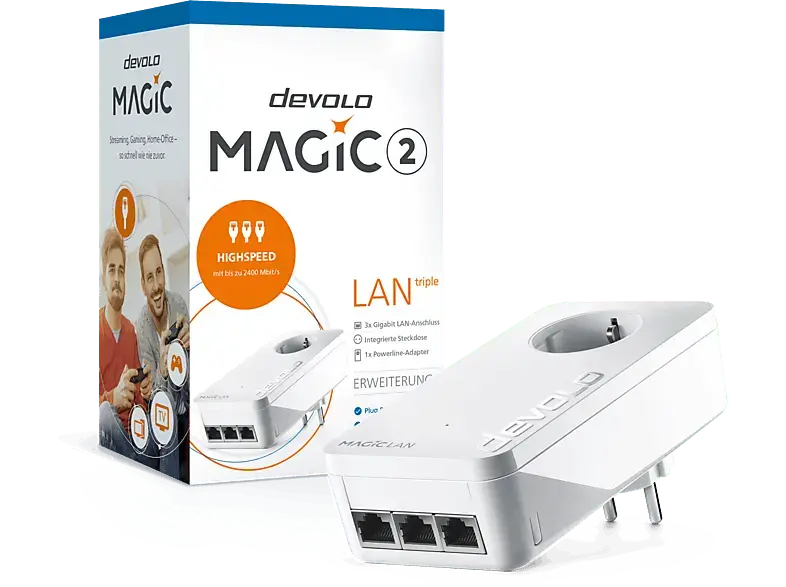 DEVOLO 8502 Magic 2 LAN triple Erweiterungsadapter; Powerline