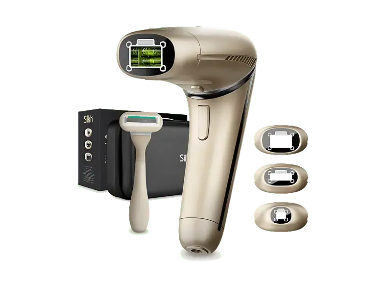 Silk'n SEV1PE1CC001 Seven IPL-Haarentfernungsger&auml;t (Gold, mit 3 Aufs&auml;tzen + Rasierer, Netzbetrieb)