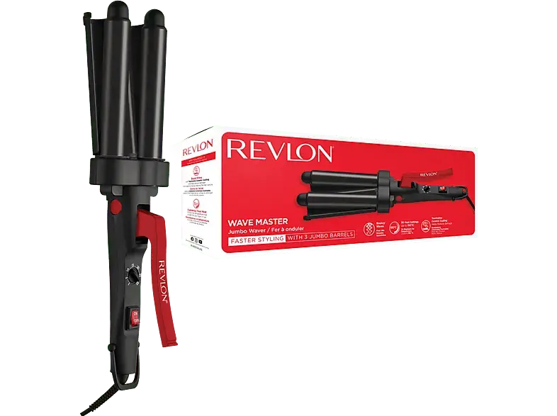 Revlon RVIR3056UKE Wave Master Haarstyler (Keramik, Temperaturstufen: 30 Einstellungen, Schwarz)