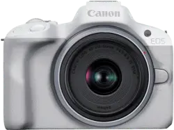 Canon EOS R50 Systemkamera Wei&szlig; mit Objektiv RF-S 18-45mm f4.5-6.3 IS STM; Systemkamera Set