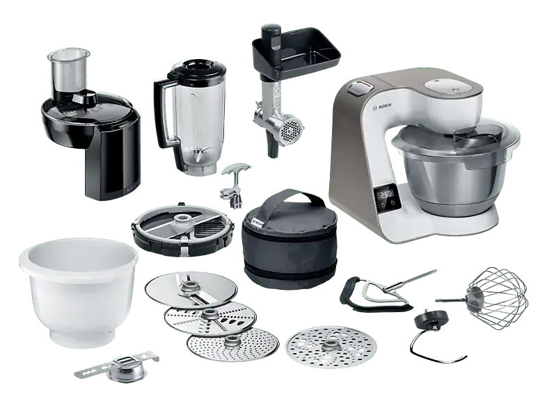 Bosch MUM5XL74 Serie 4 K&uuml;chenmaschine mit Waage Champagne (R&uuml;hrsch&uuml;sselkapazit&auml;t: 3,9 l, 1000 Watt)