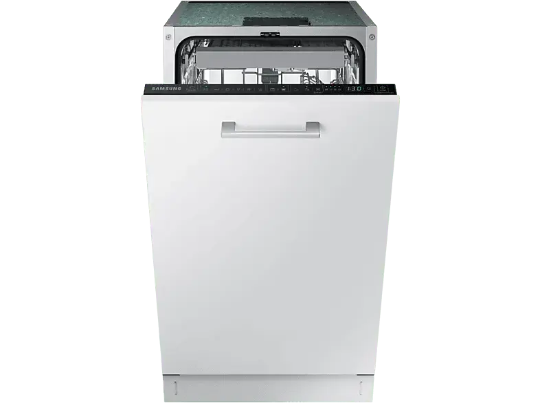 Samsung DW50DG450B00LE slim Geschirrsp&uuml;ler (vollintegrierbar, Besteckschublade, 448 mm breit, 44 dB(A), D, Silber)