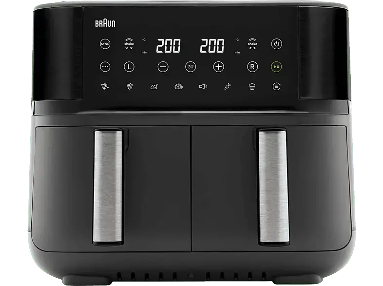 Braun TD 3030I BK Multifry Doppel-Hei&szlig;luftfritteuse 2x 0.9kg 8 l, 2850 Watt, Schwarz