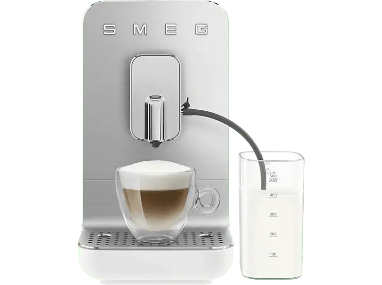 Smeg BCC13WHMEU Kaffeevollautomat (Wei&szlig;, Integrierte Kaffeem&uuml;hle aus Edelstahl, 19 bar, Milchschlauch)